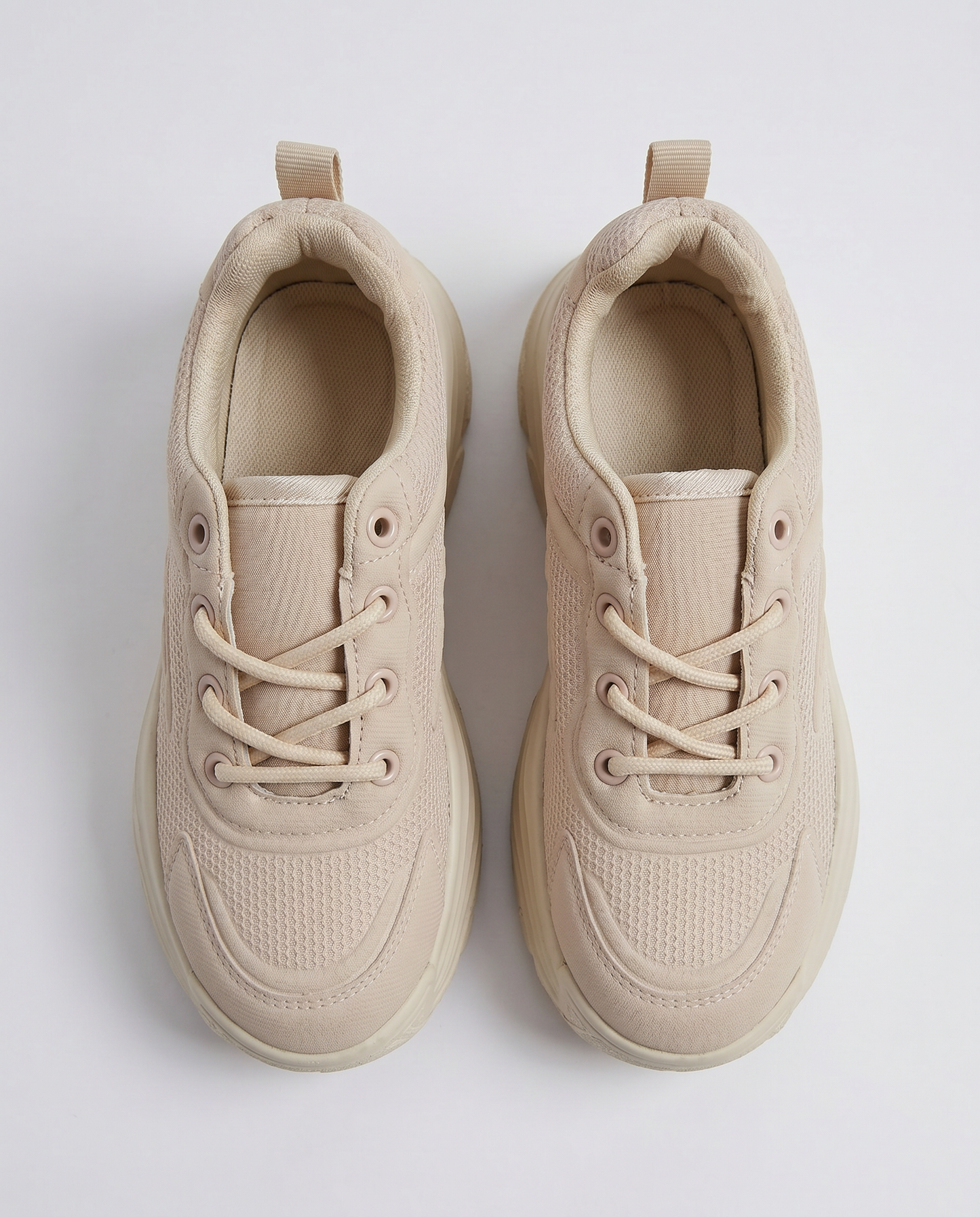 Sneakers da bambina in tessuto tecnico - Beige