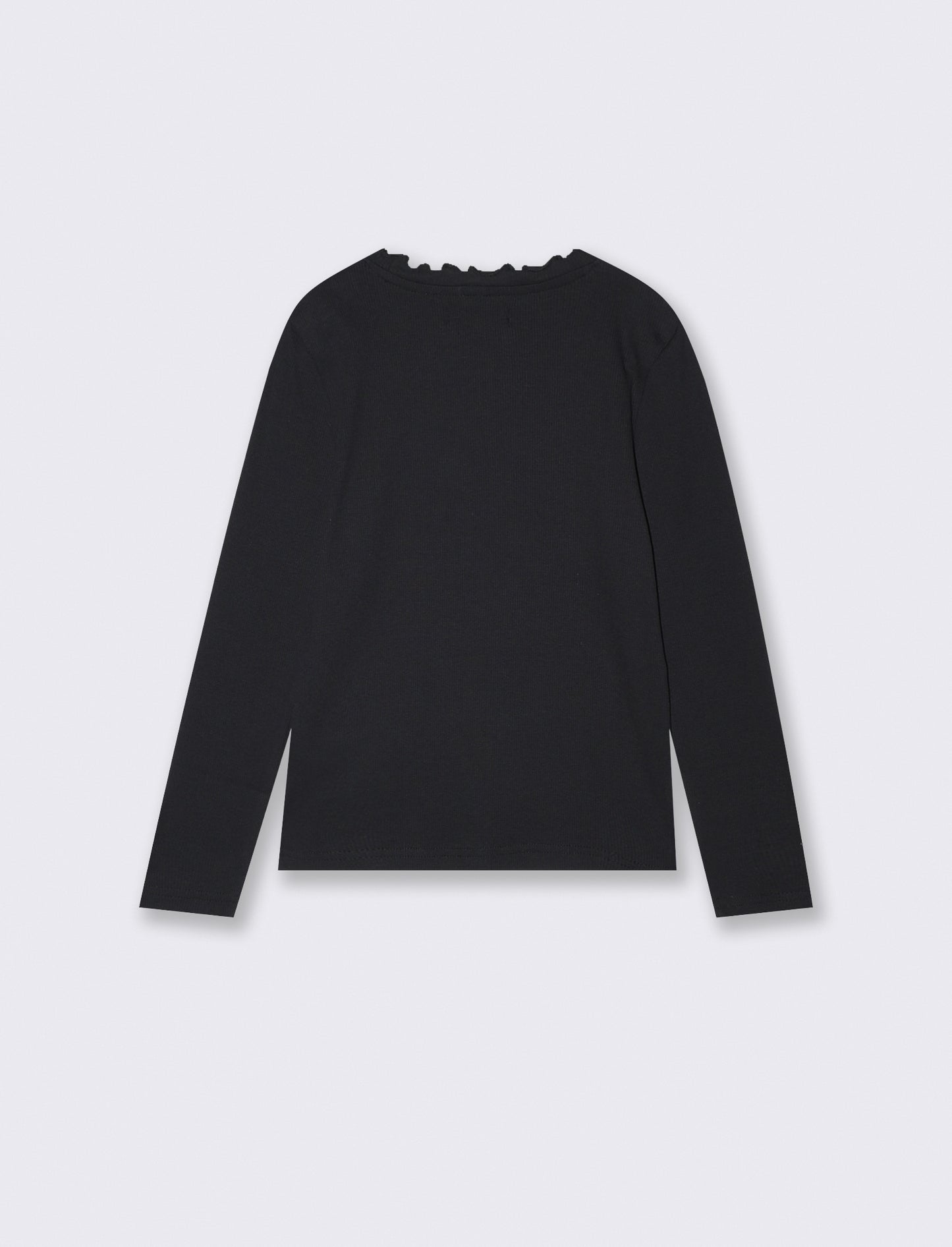 T-shirt in rib - Nero