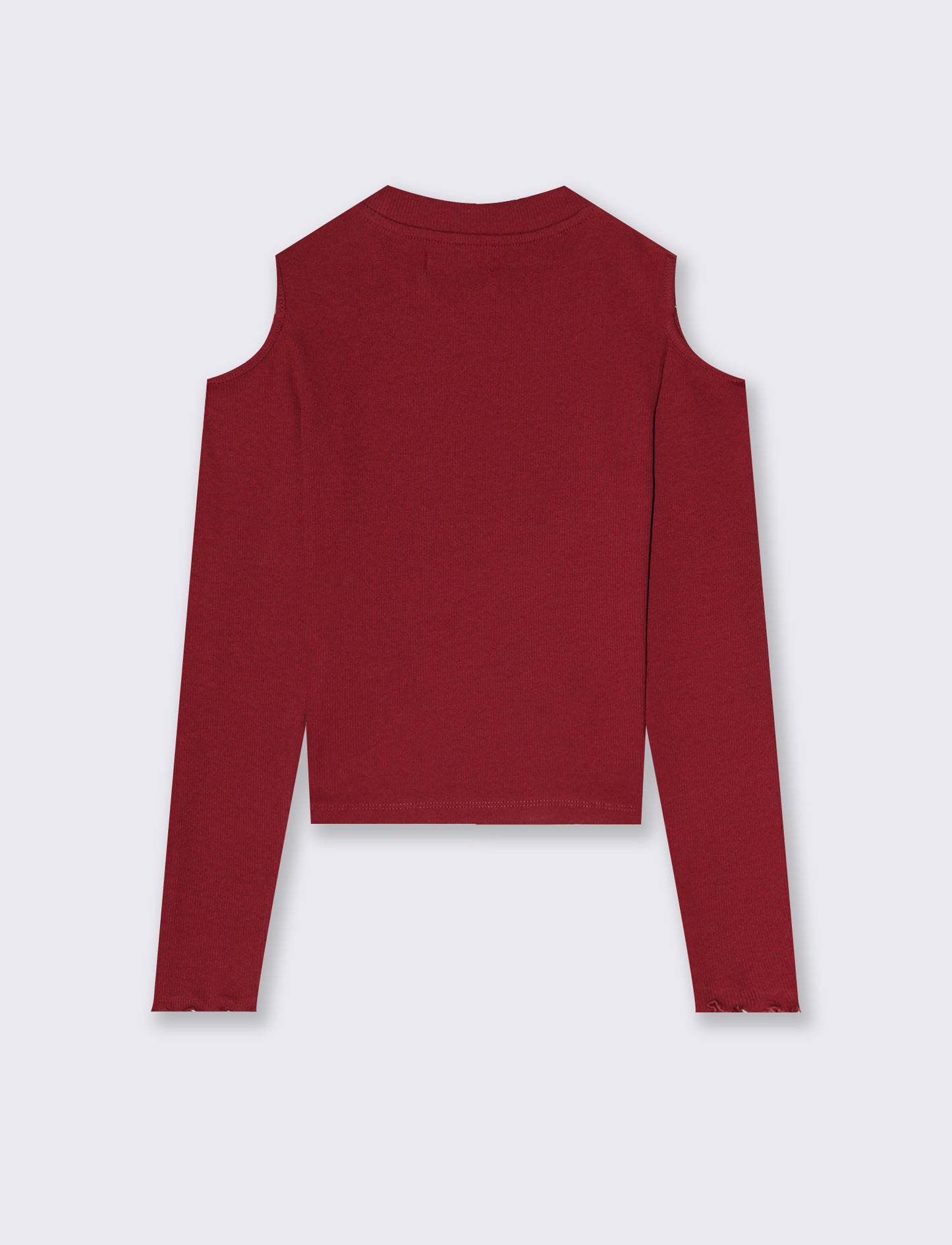 T-shirt manica lunga costina bambina - Bordeaux