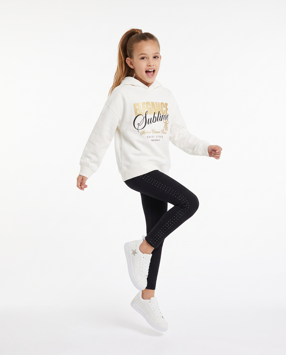 Interlock Leggings with Side Studs - Black