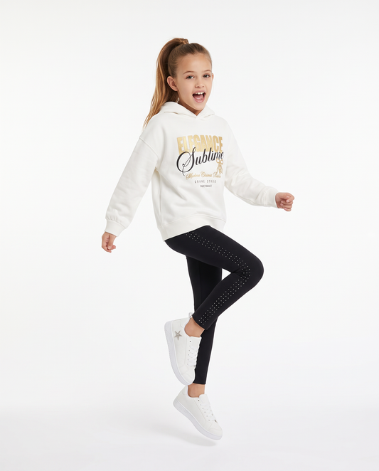 Interlock Leggings with Side Studs - Black