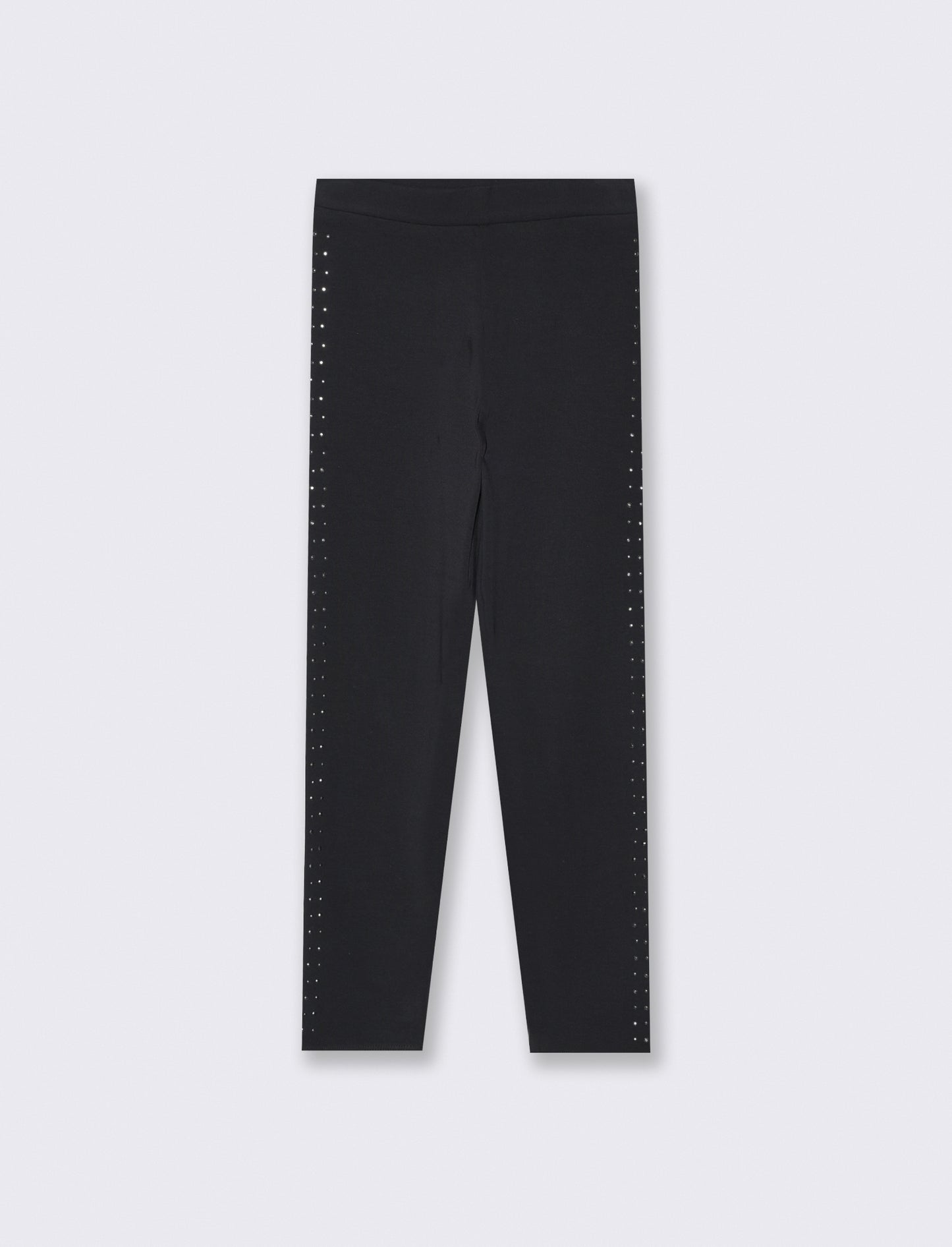 Leggings in interlock con borchie laterali - Nero