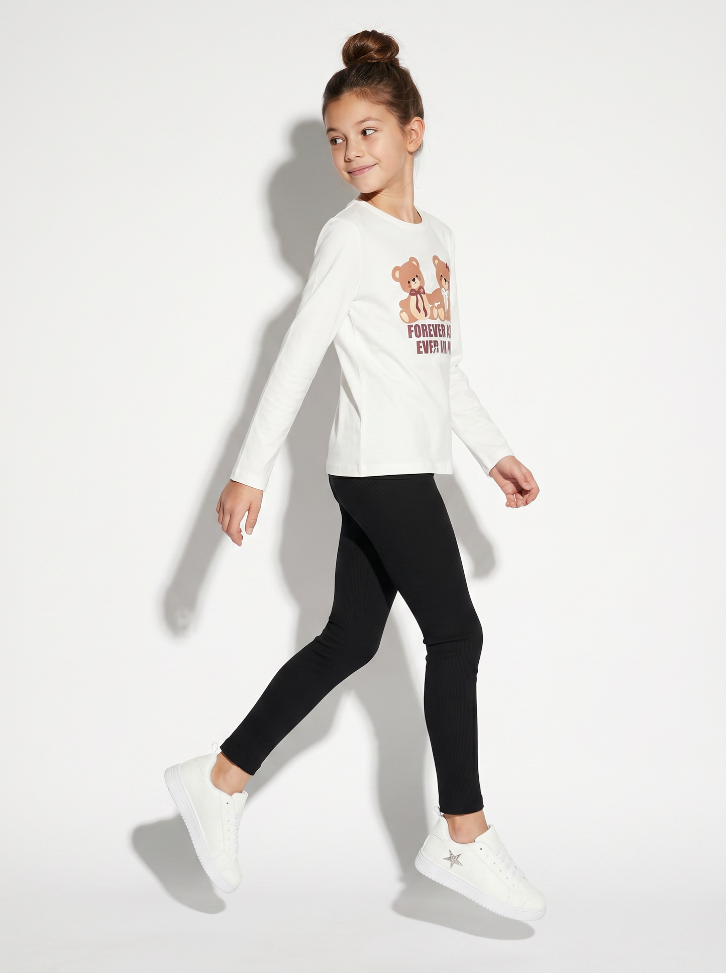 Soft Ribbed Leggings - Black