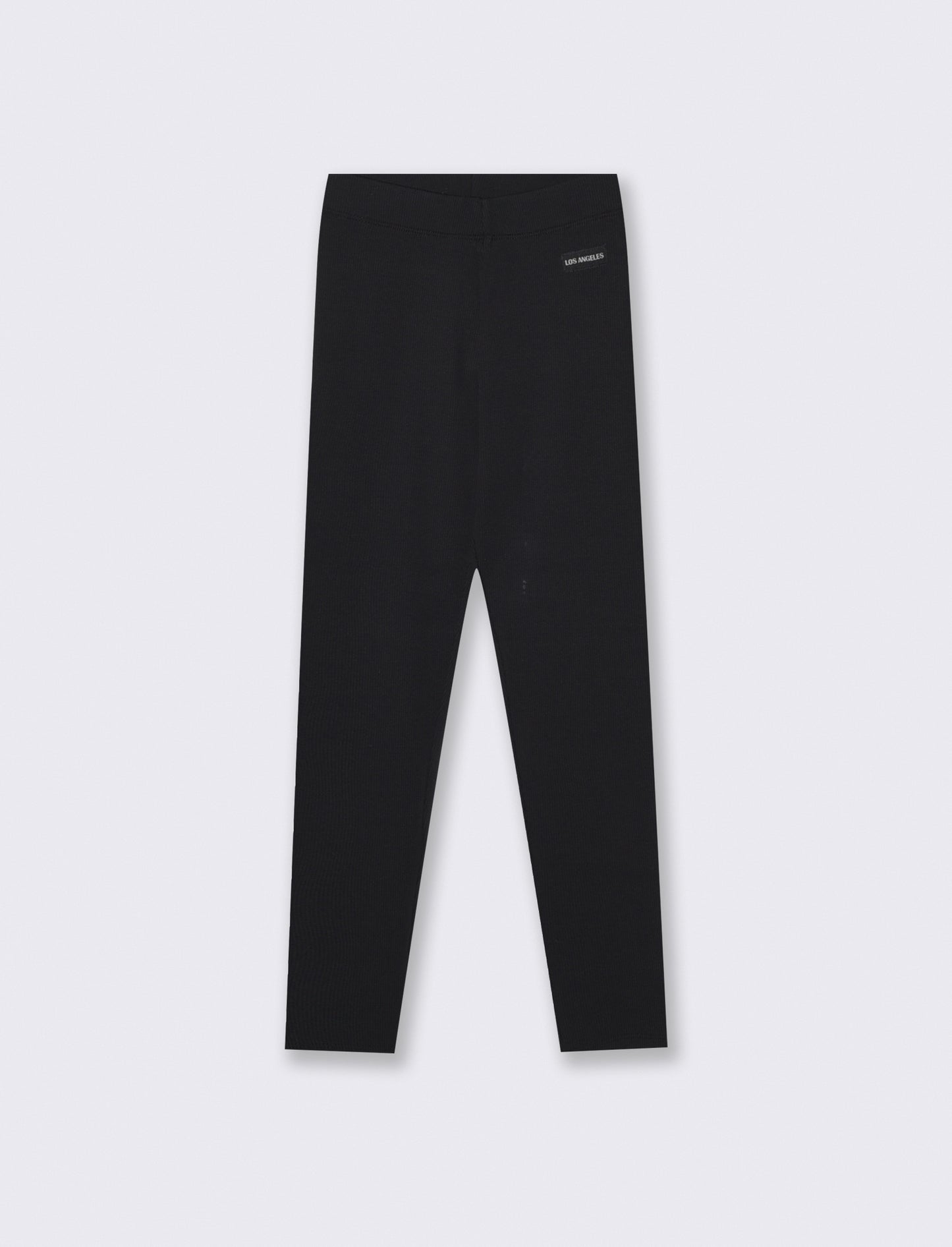 Soft Ribbed Leggings - Black