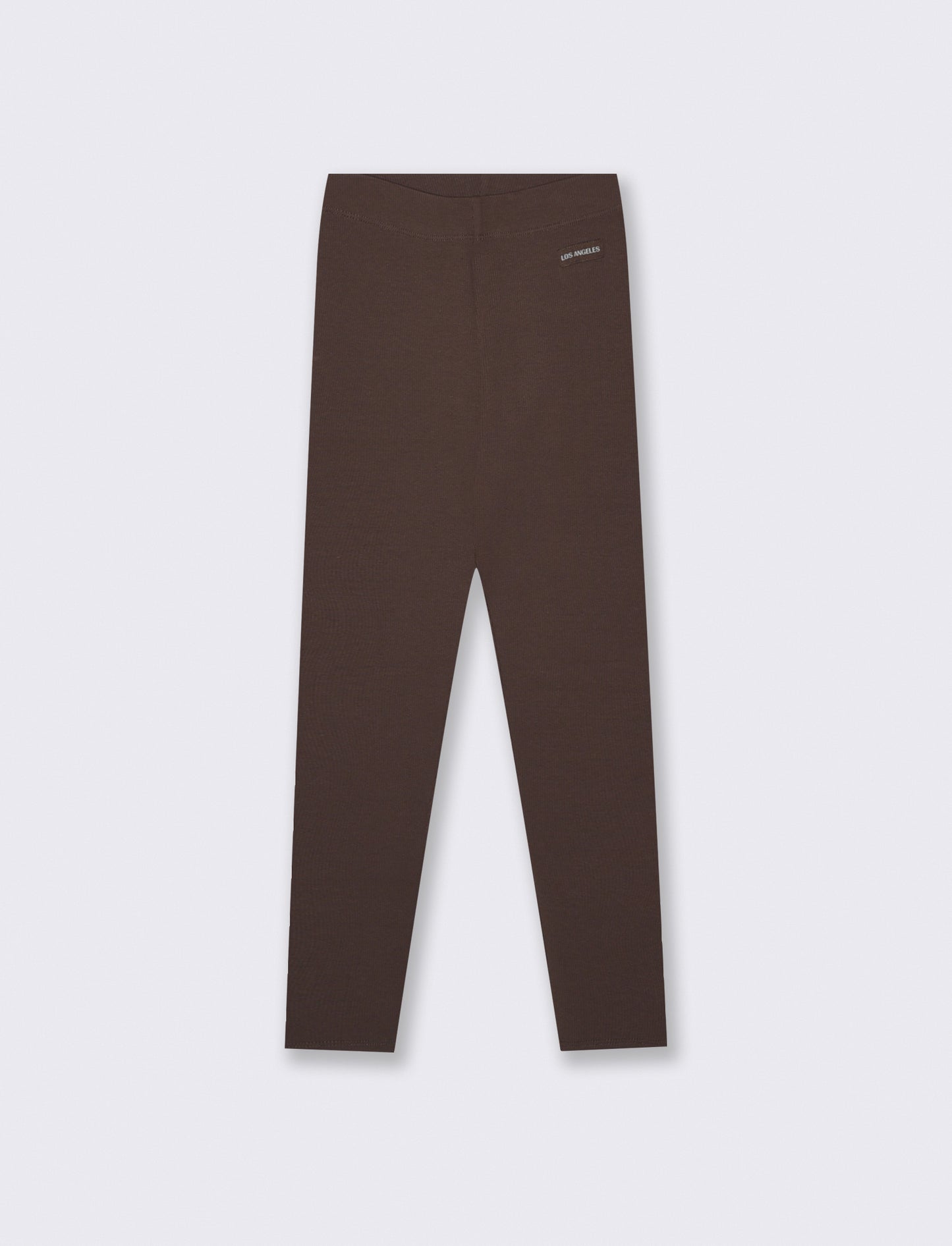 Leggings morbidi in costina elastica - Marrone cioccolato