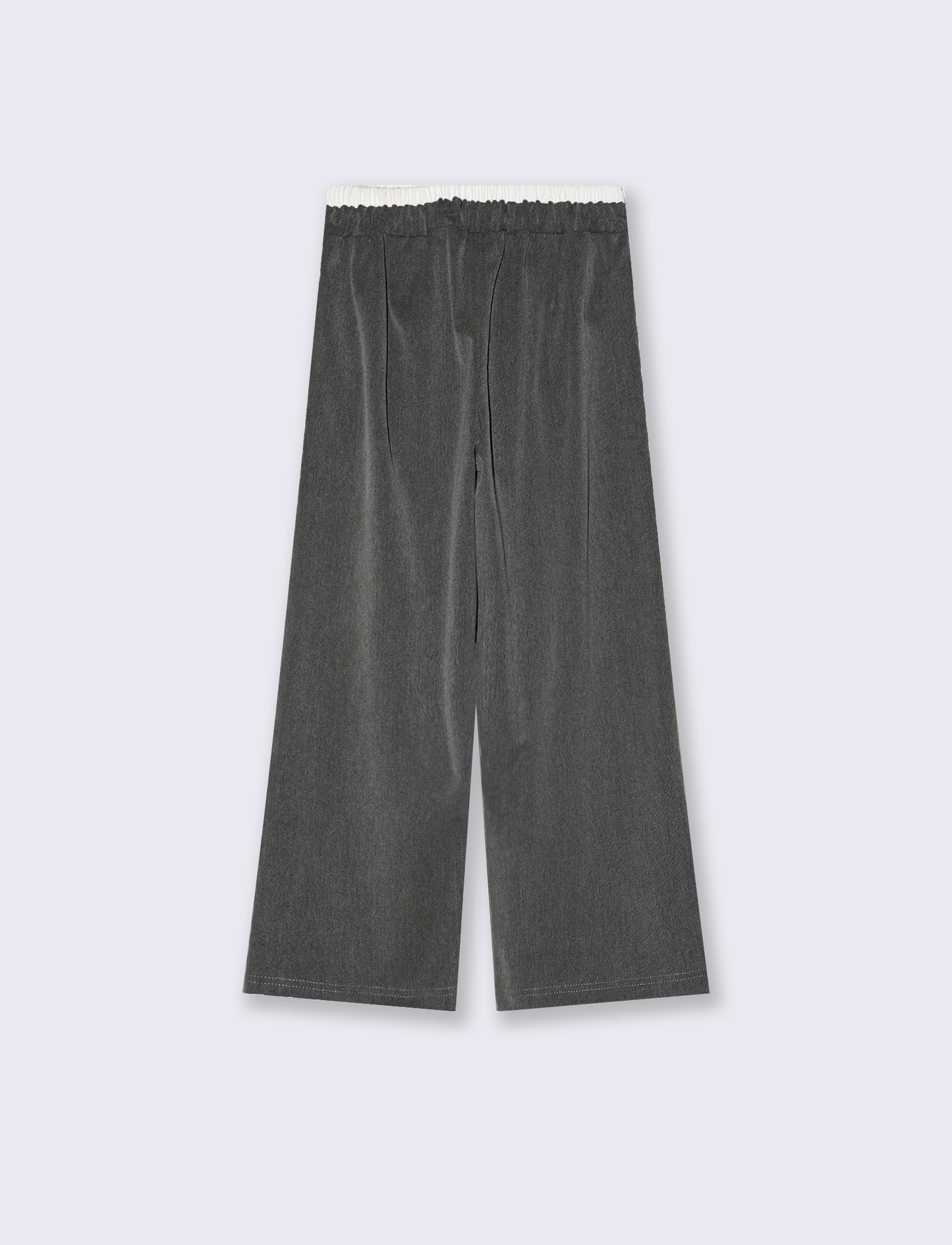 Pantaloni da bambina gamba ampia con laccetto - Grigio