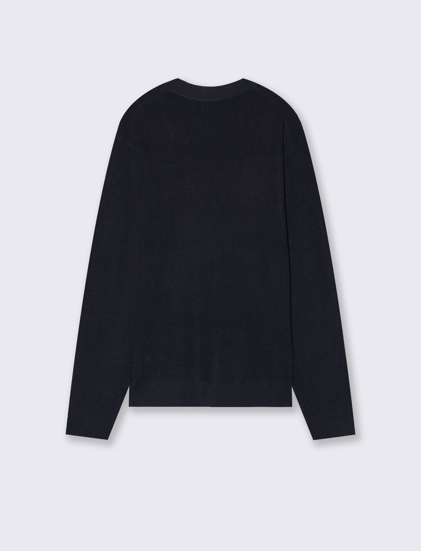 Maglia cardigan in misto viscosa a coste - Blu