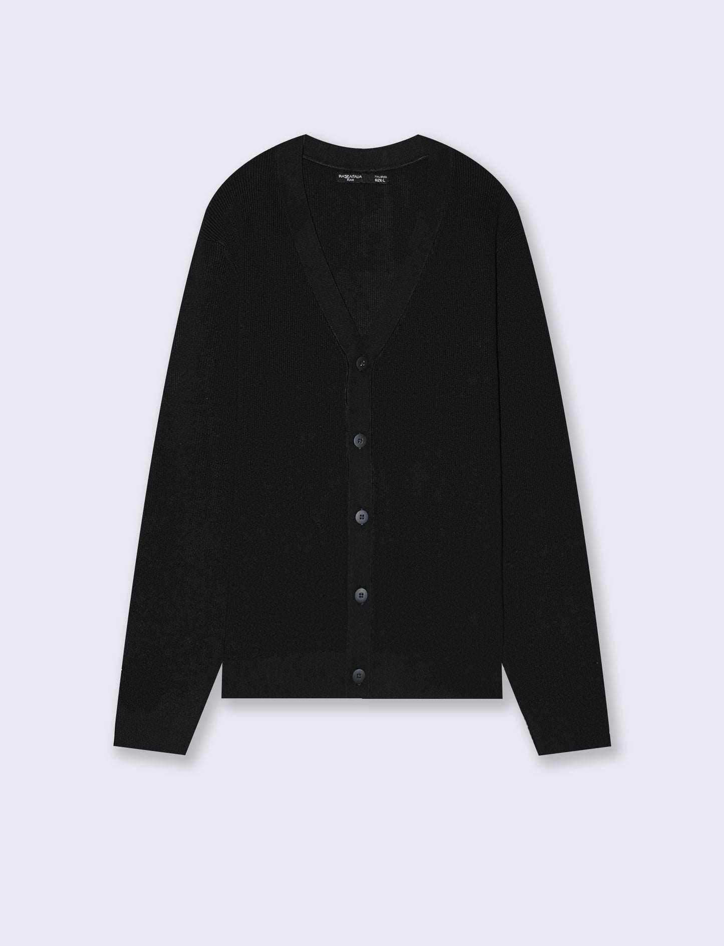 Maglia cardigan in misto viscosa a coste - Nero