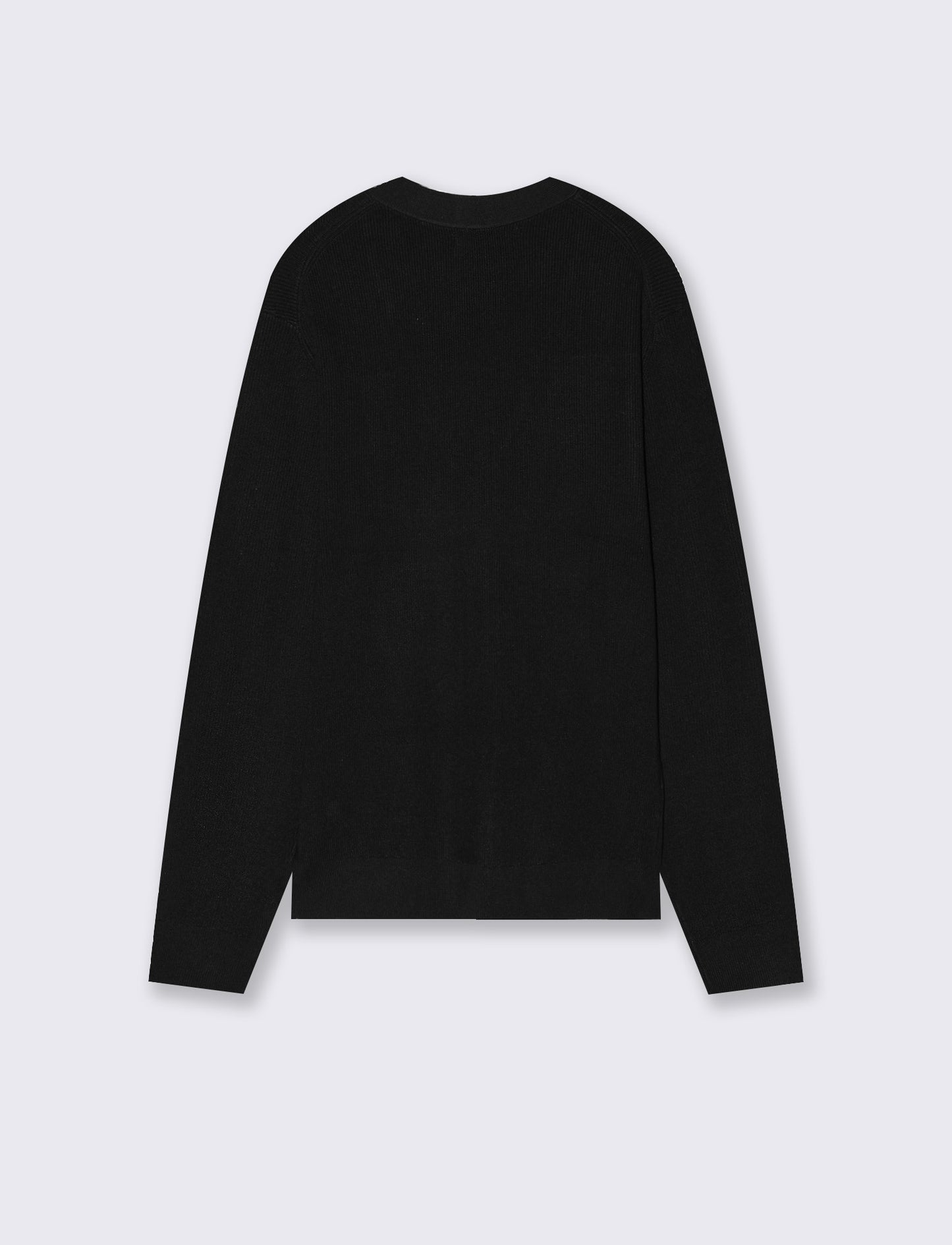 Maglia cardigan in misto viscosa a coste - Nero