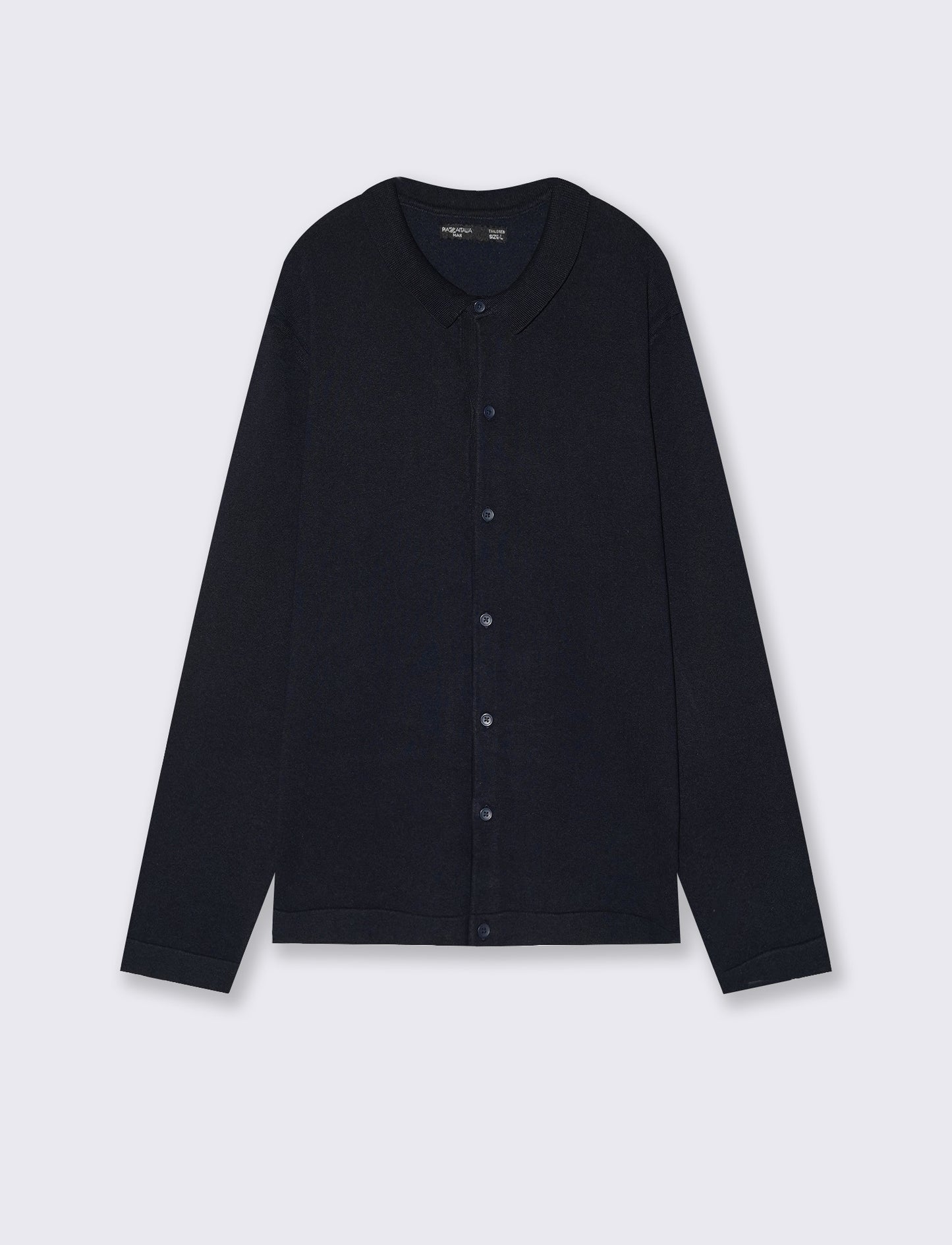 Maglia polo cardigan in misto viscosa - Blu