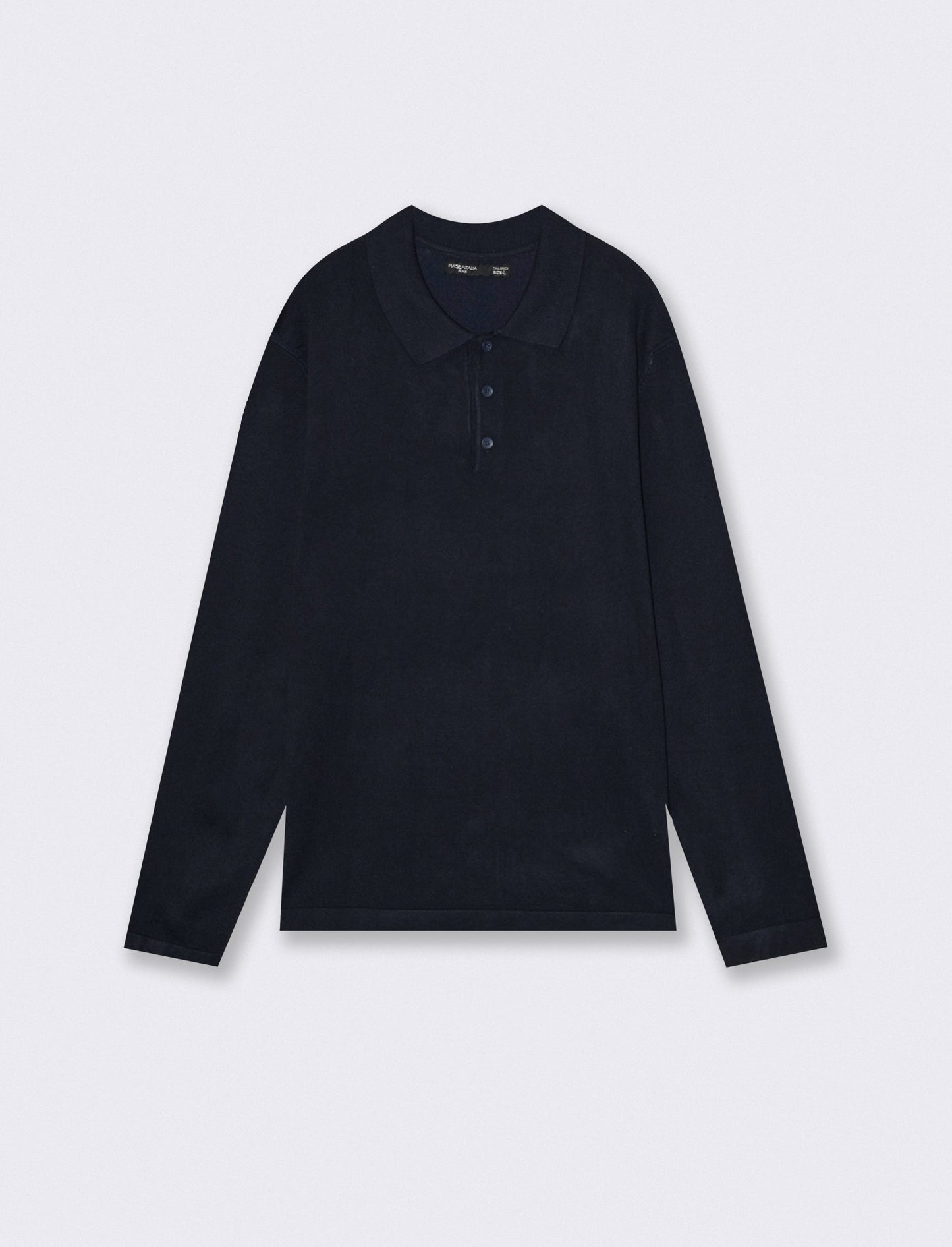 Maglia Polo in Misto Viscosa con Colletto - Blu