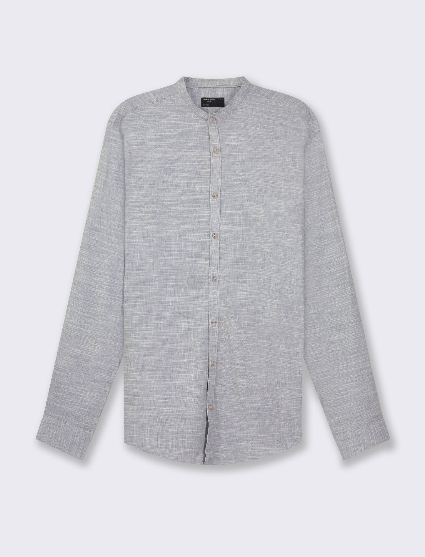 Regular Fit Cotton Fil a Fil Shirt with Korean Collar - Sky blue