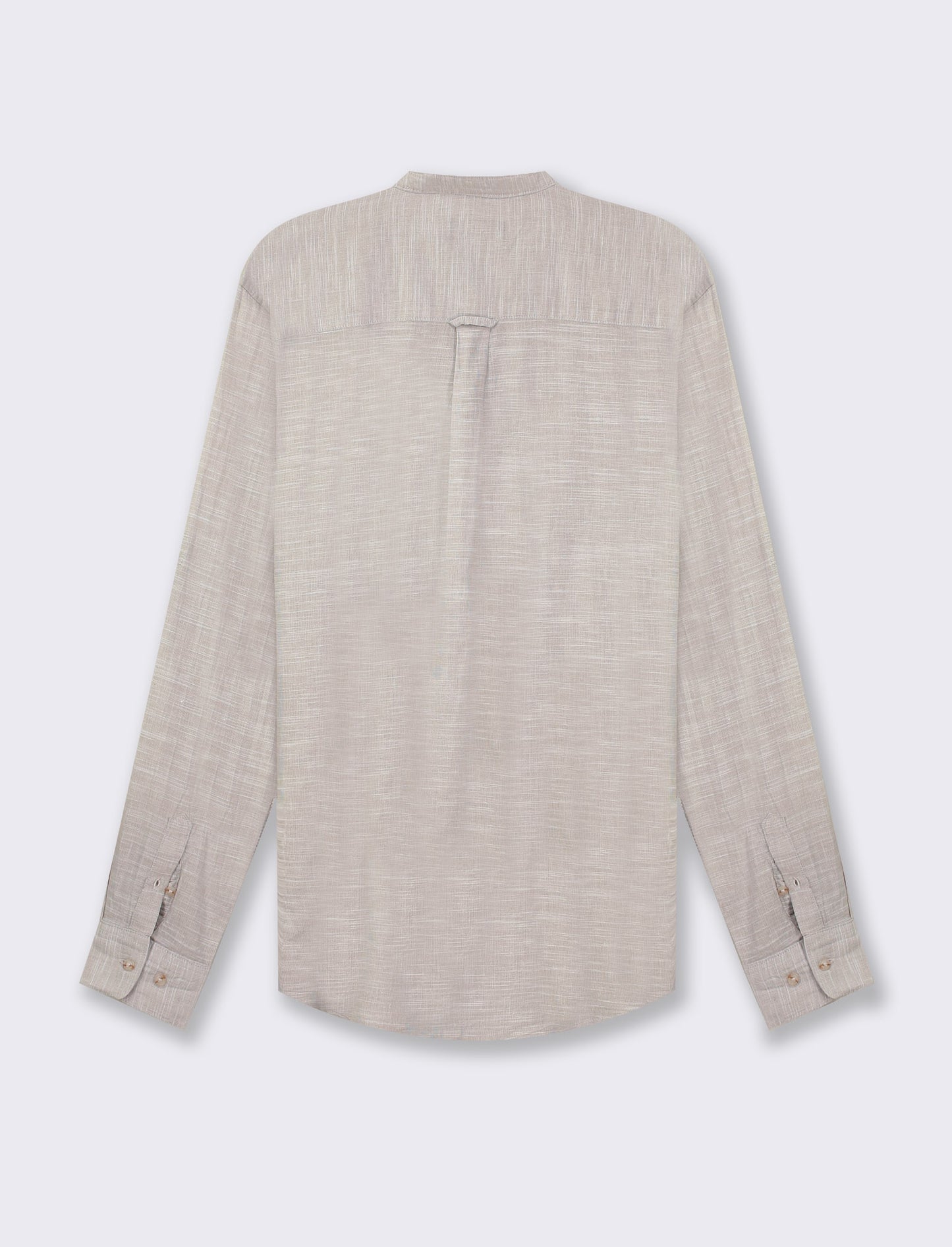 Camicia in cotone fil a fil - Grigio fango