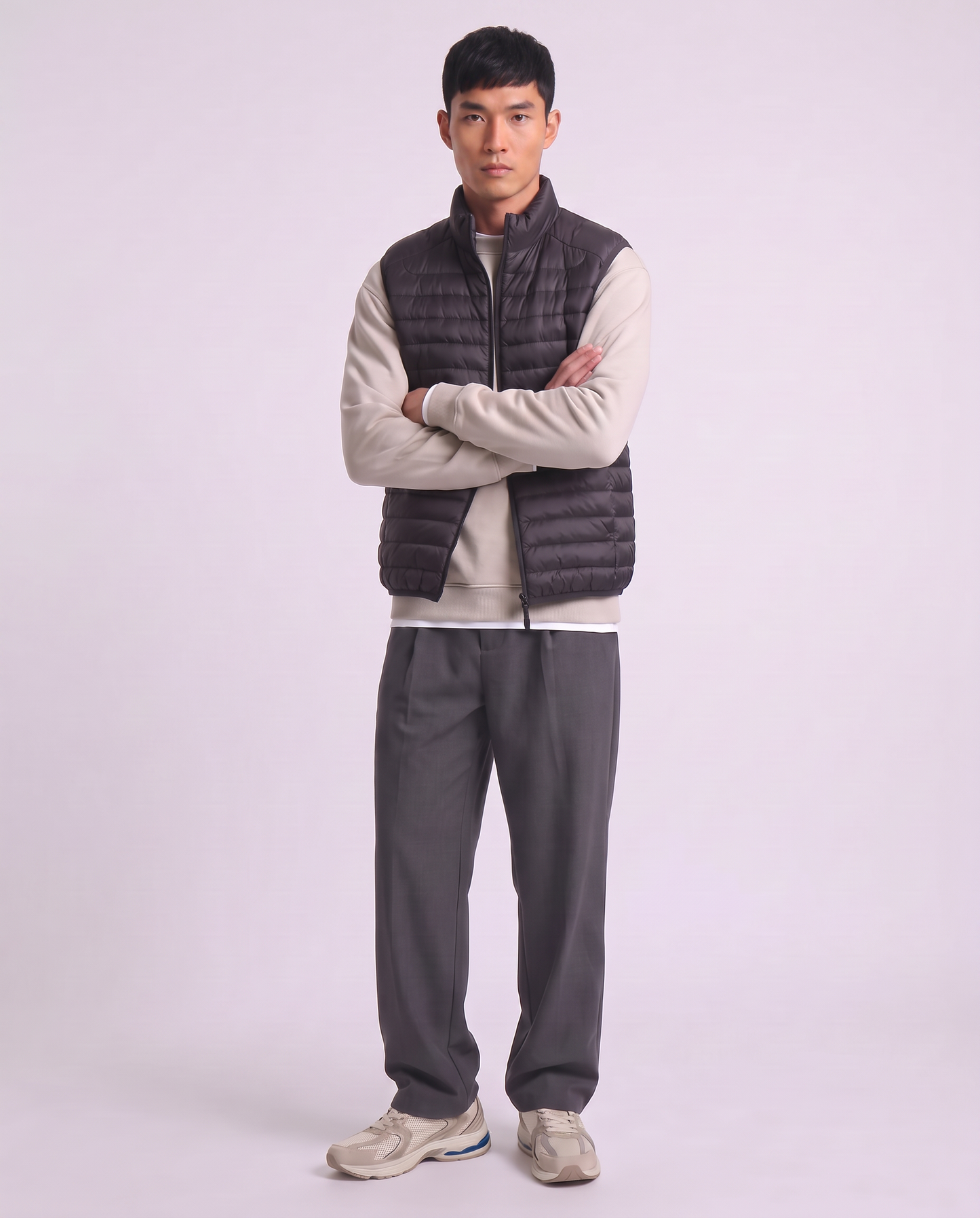 Giubbotto gilet piumino imbottito con cerniera - Nero