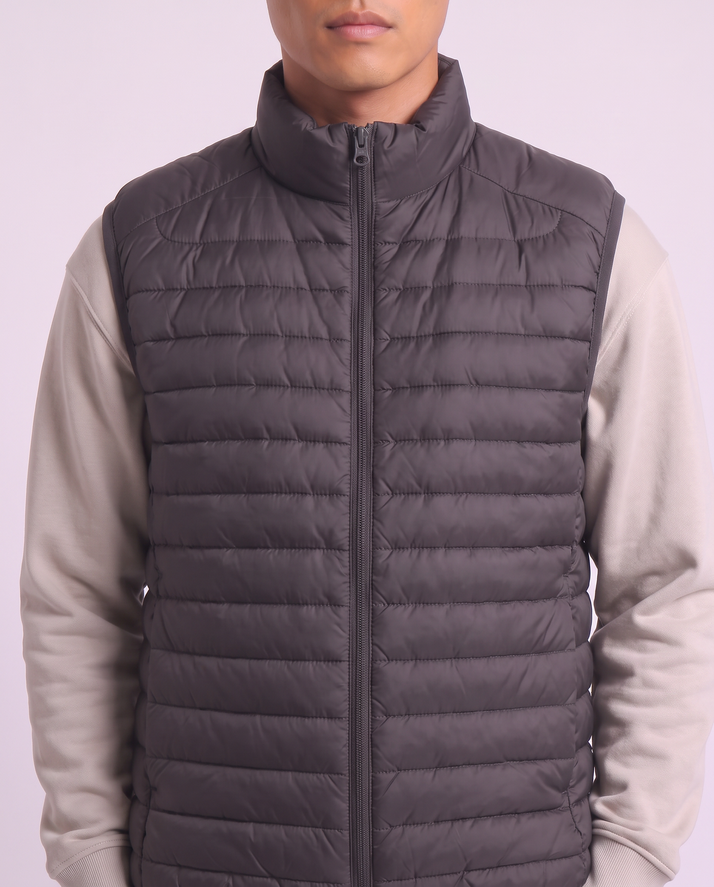 Giubbotto gilet piumino imbottito con cerniera - Nero