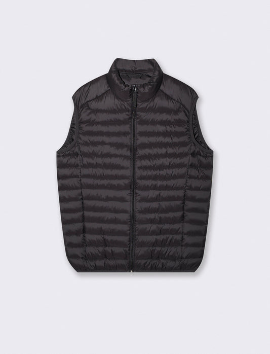 Padded zip vest jacket - Black