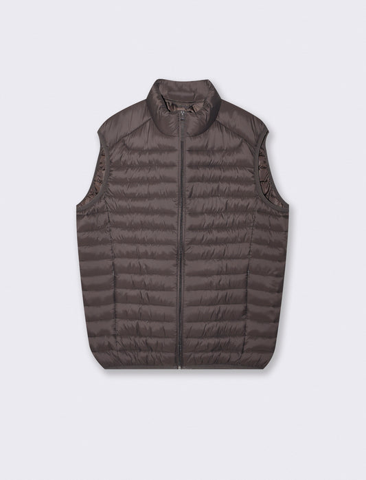 Padded zip vest jacket - Brown