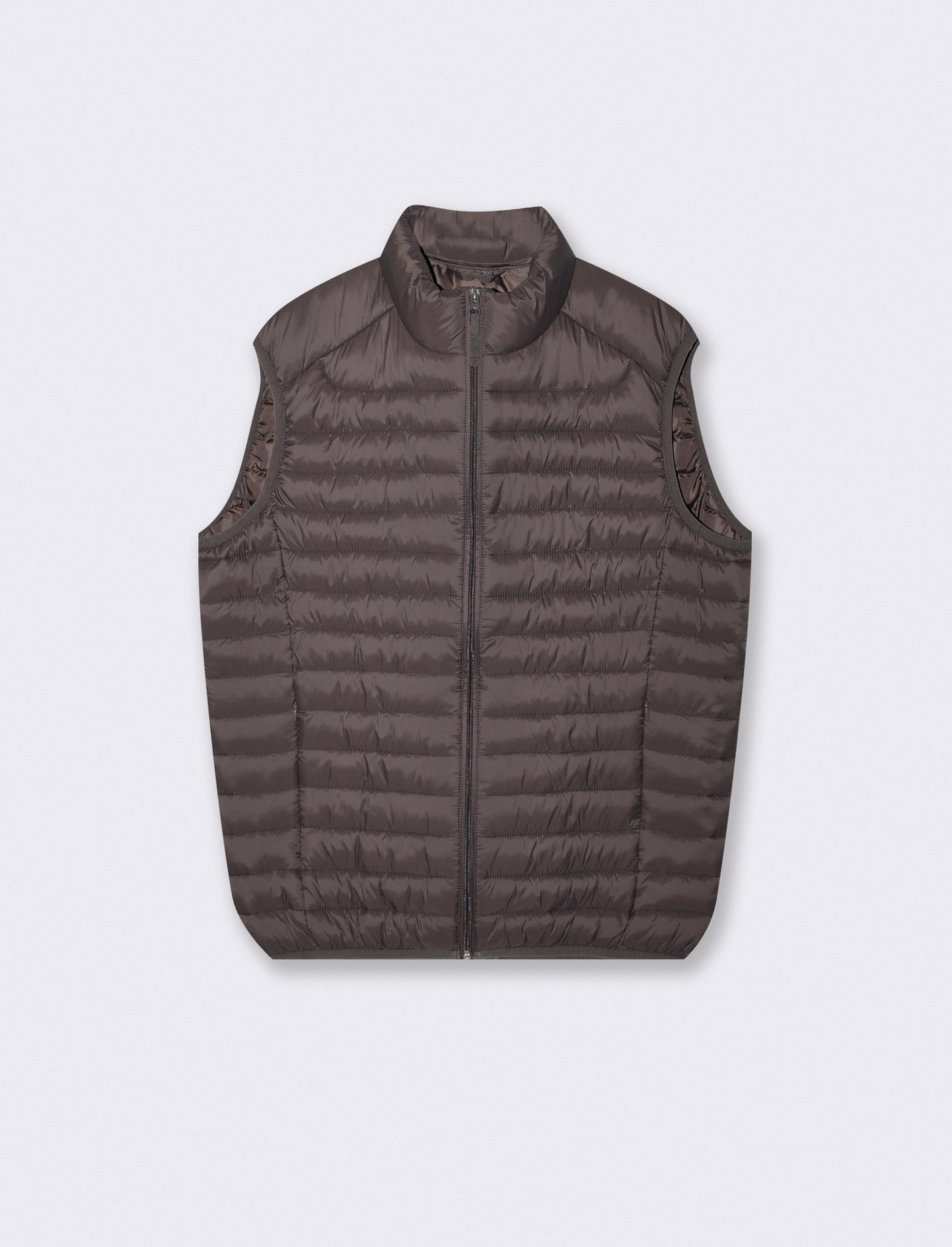 Giubbotto gilet piumino imbottito con cerniera - Moro