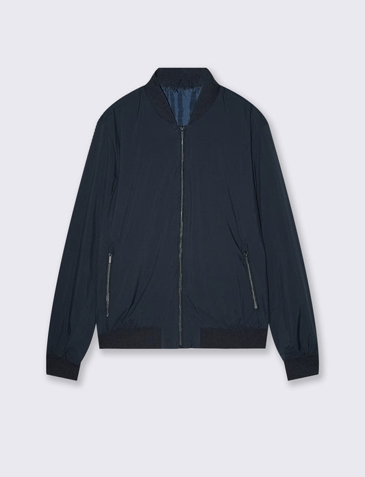 Bomber Basic in Tessuto Tecnico - Blu