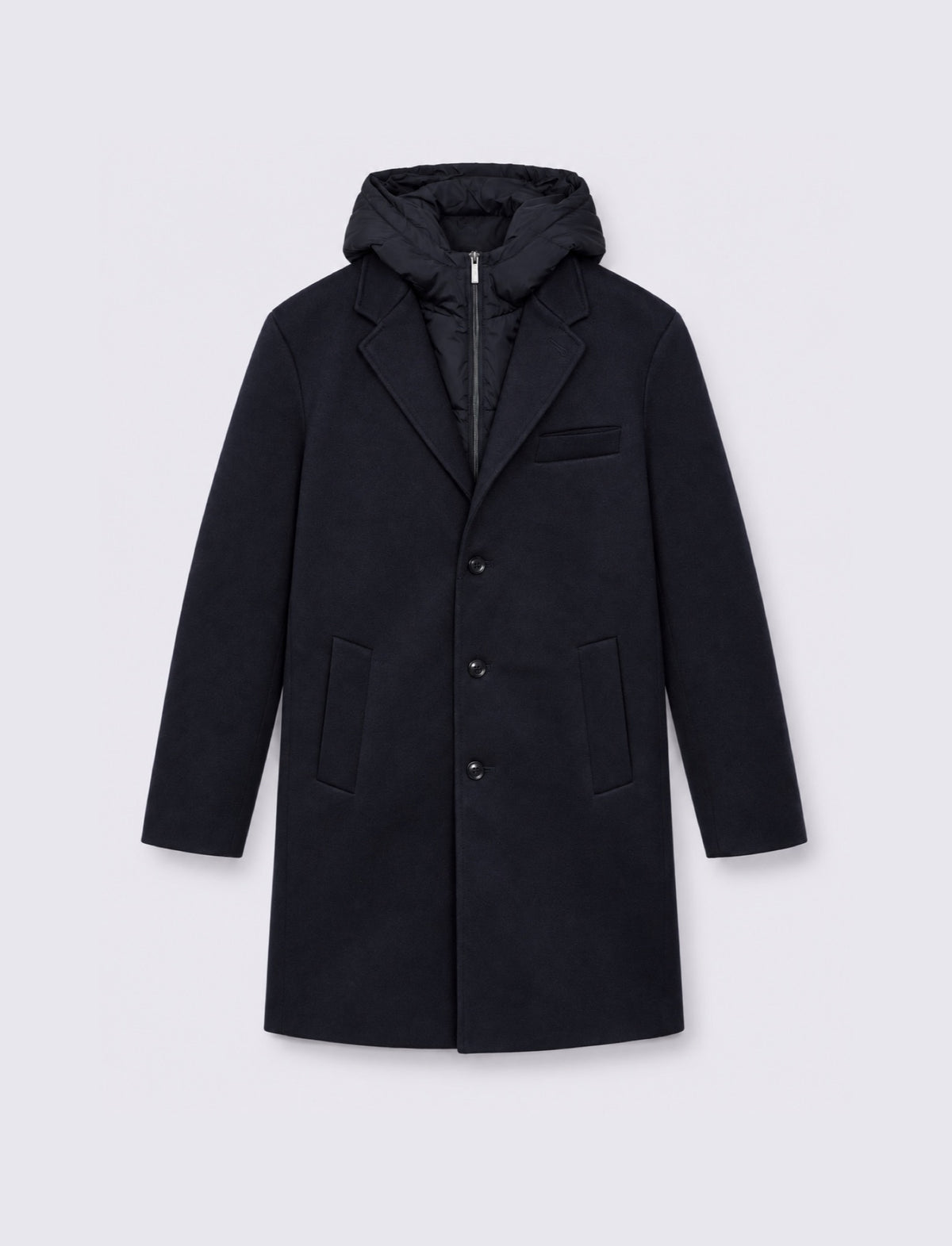 Cappotto finto doppio capo con gilet - Blu