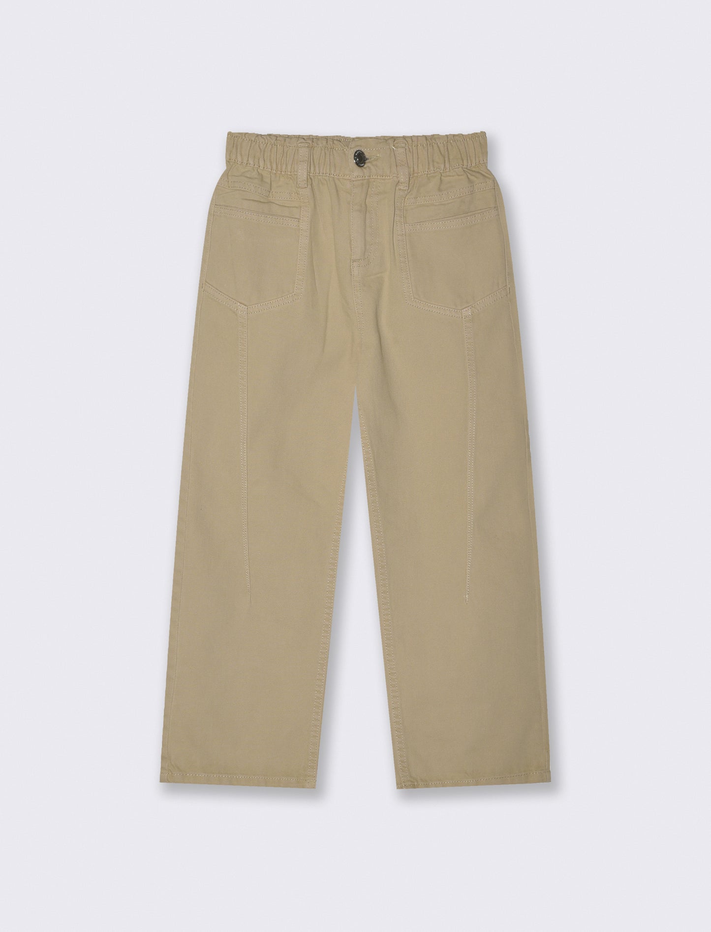 Pantaloni wide in cotone con tasche - Beige