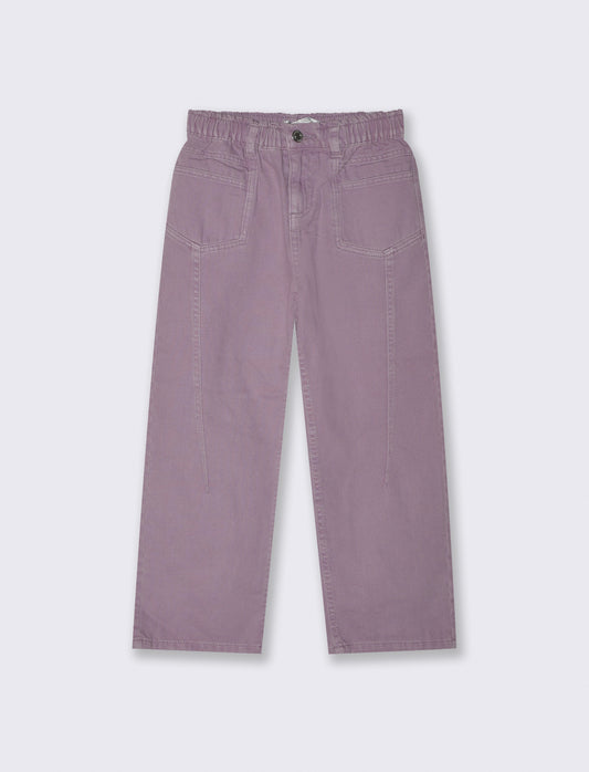 Pantaloni wide in cotone con tasche - Rosa