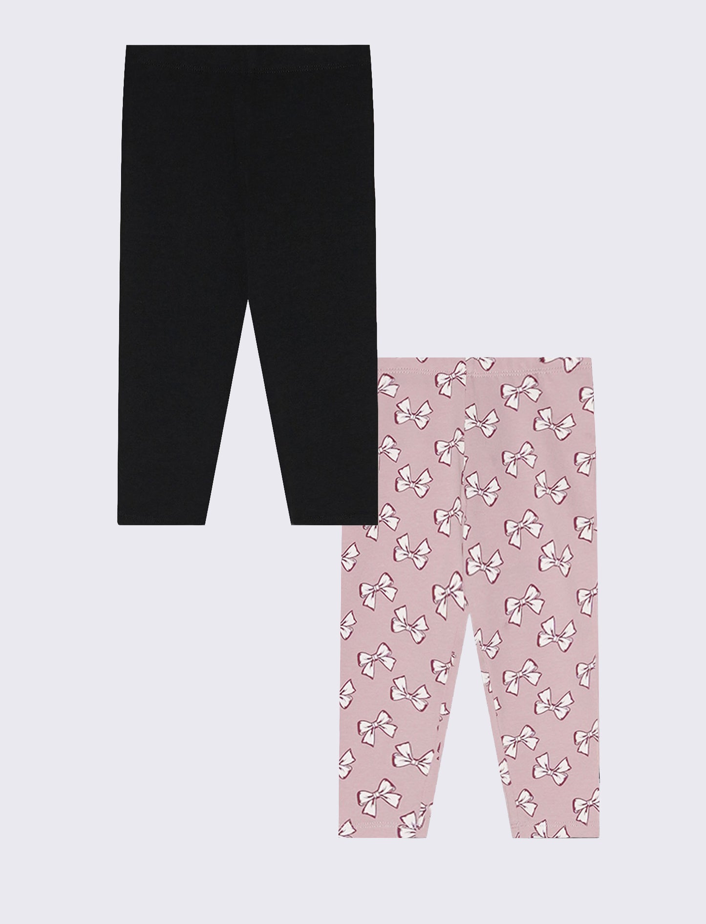 Pack of 2 elastic cotton leggings - Pink