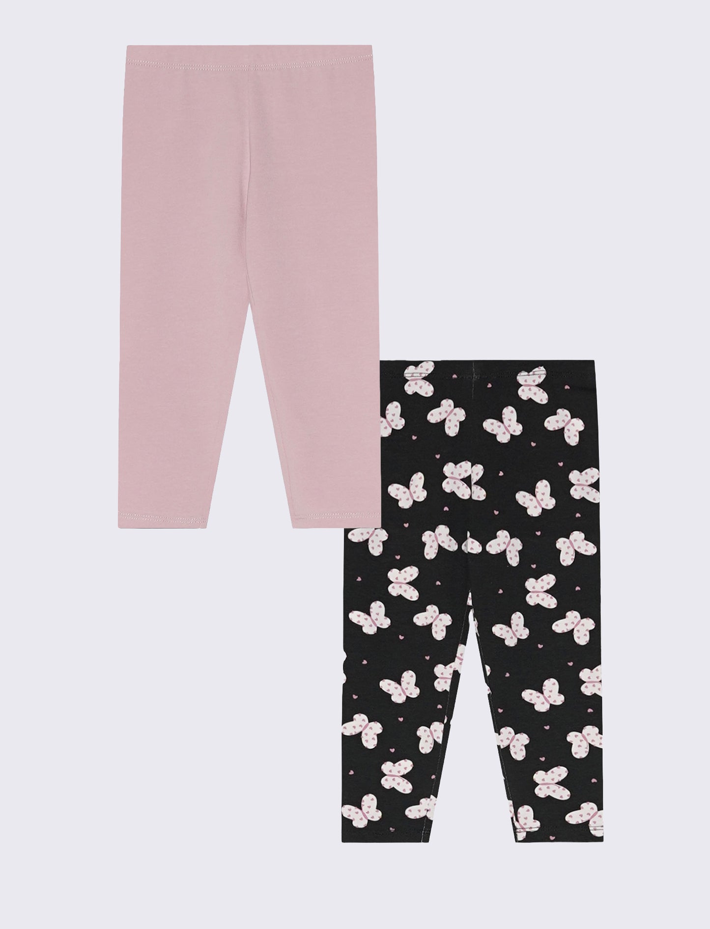 Pack of 2 elastic cotton leggings - Black