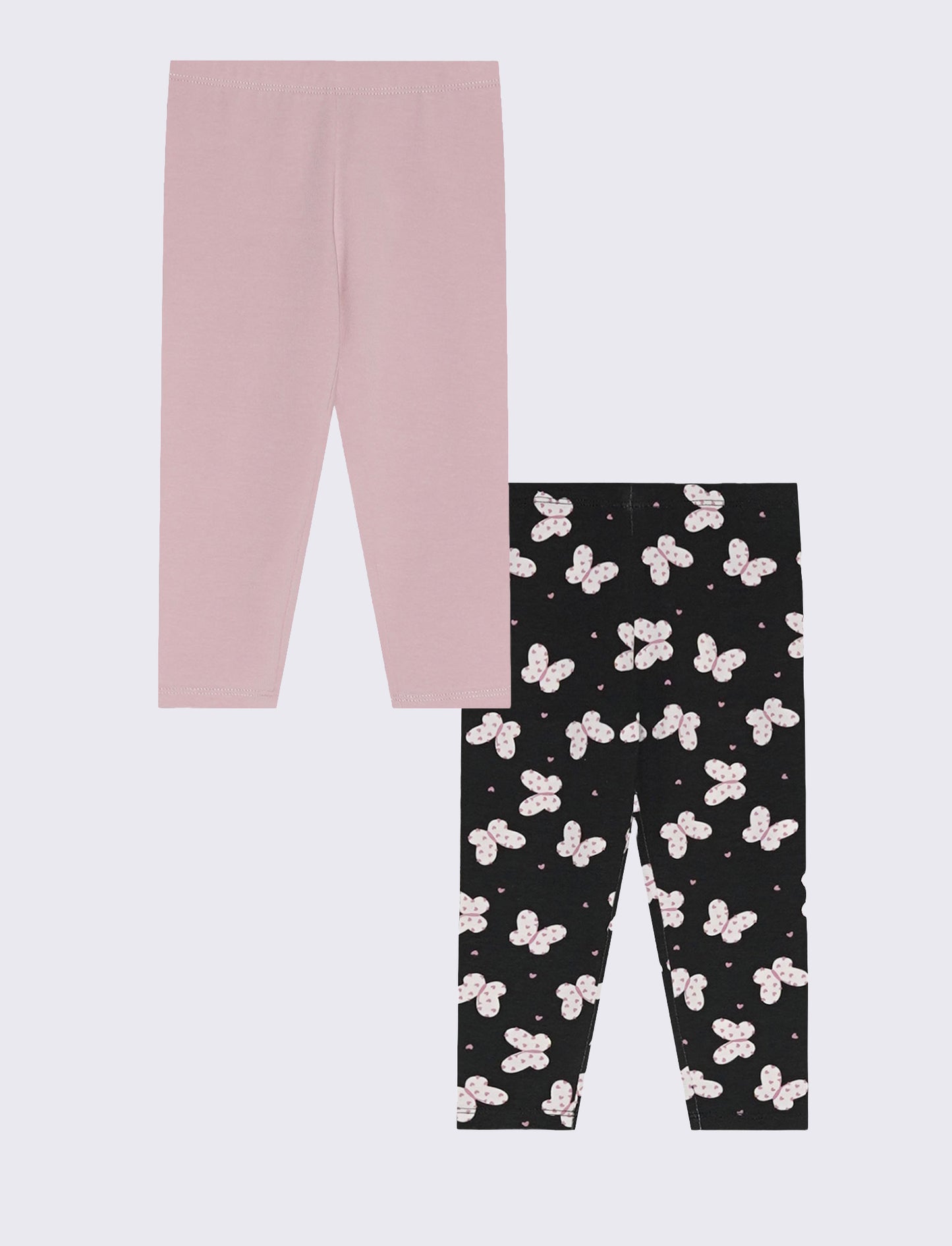 Pack of 2 elastic cotton leggings - Black