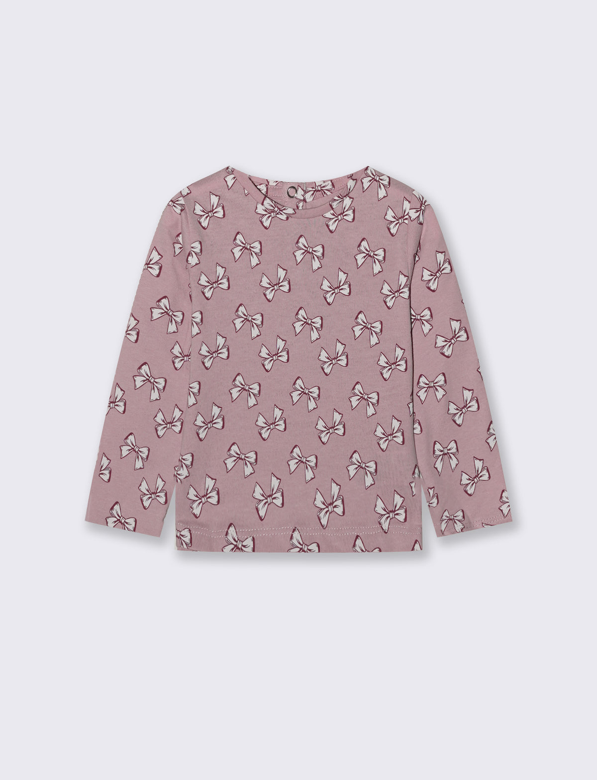 T-shirt con stampa all-over in cotone - Rosa polvere