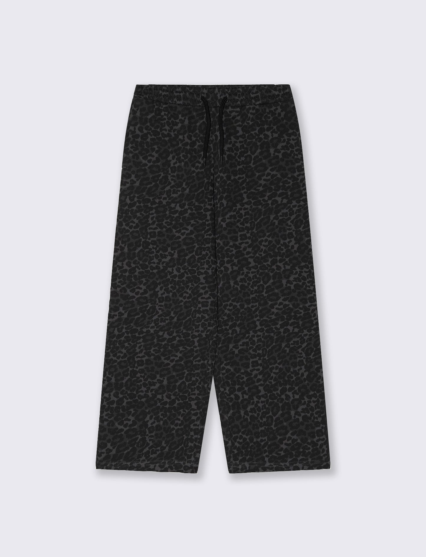 Jogger gamba larga con stampa trendy - Nero