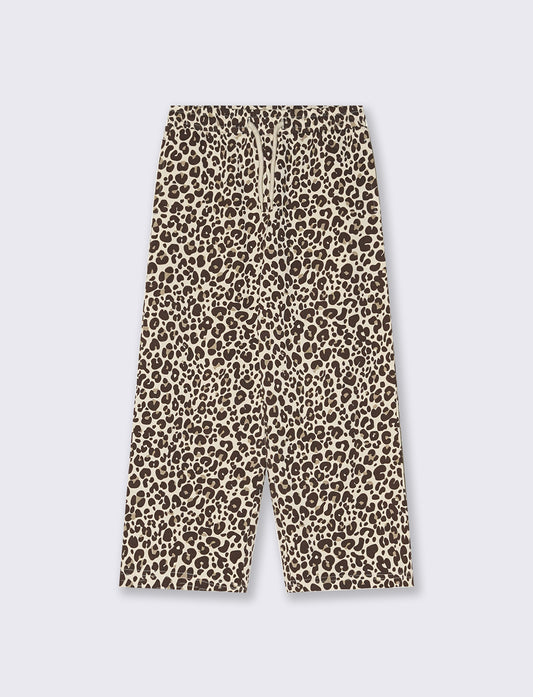 Jogger gamba larga con stampa trendy - Leopardato