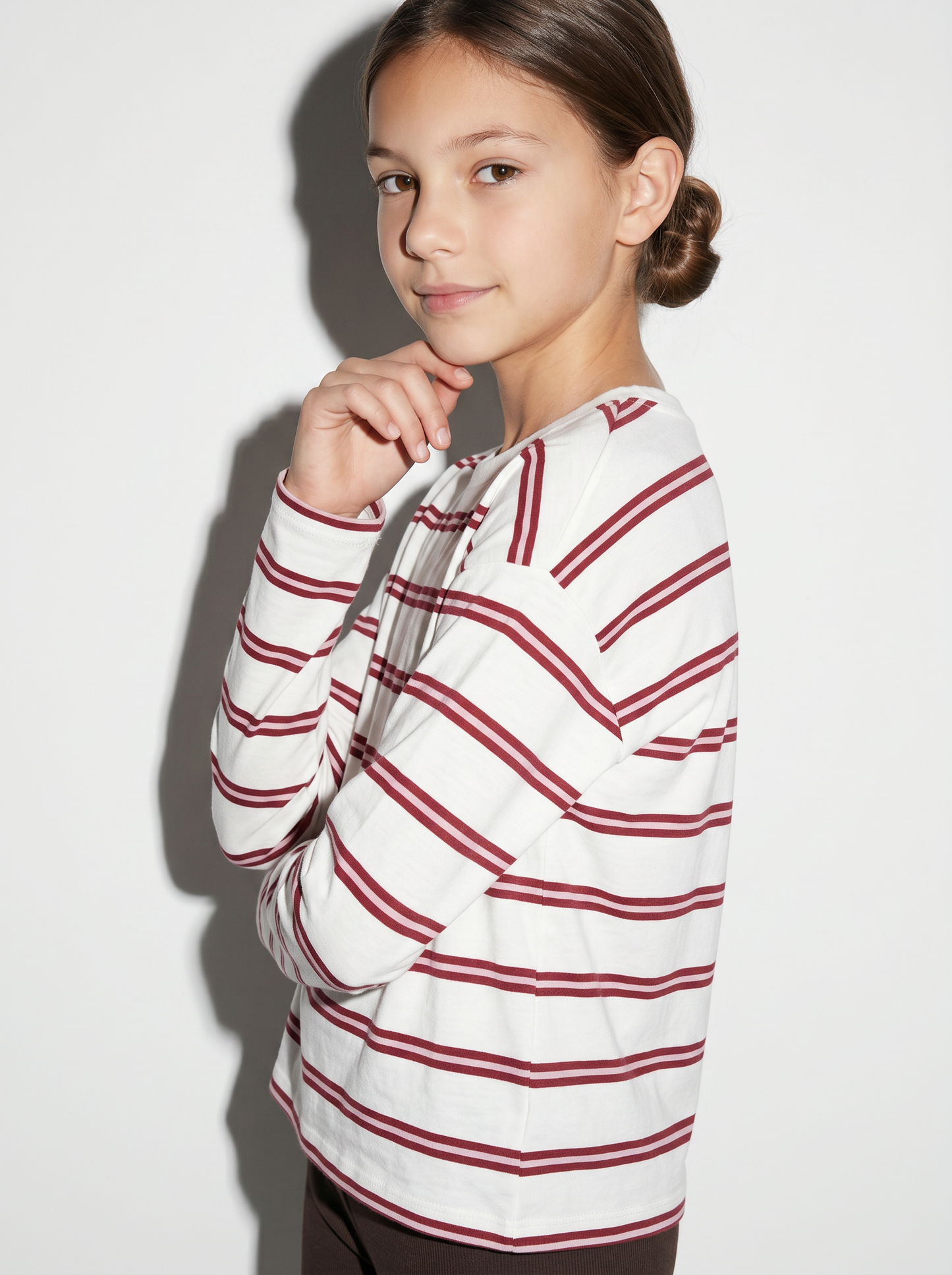 T-shirt a righe manica lunga da bambina - Righe