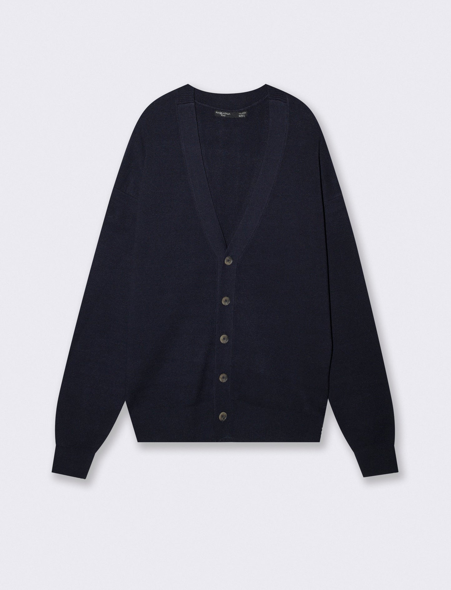 Maglia Cardigan con Scollo a V e Bottoni - Blu