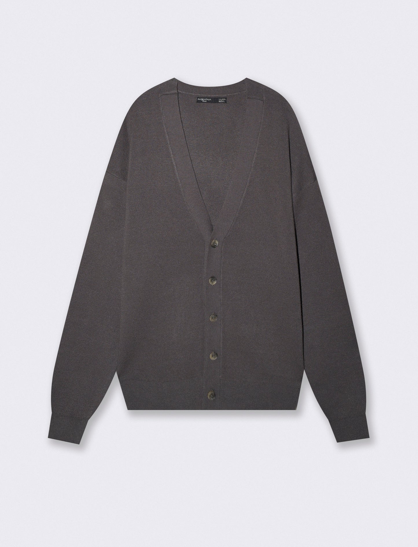 V-Neck Cardigan with Buttons - Grey