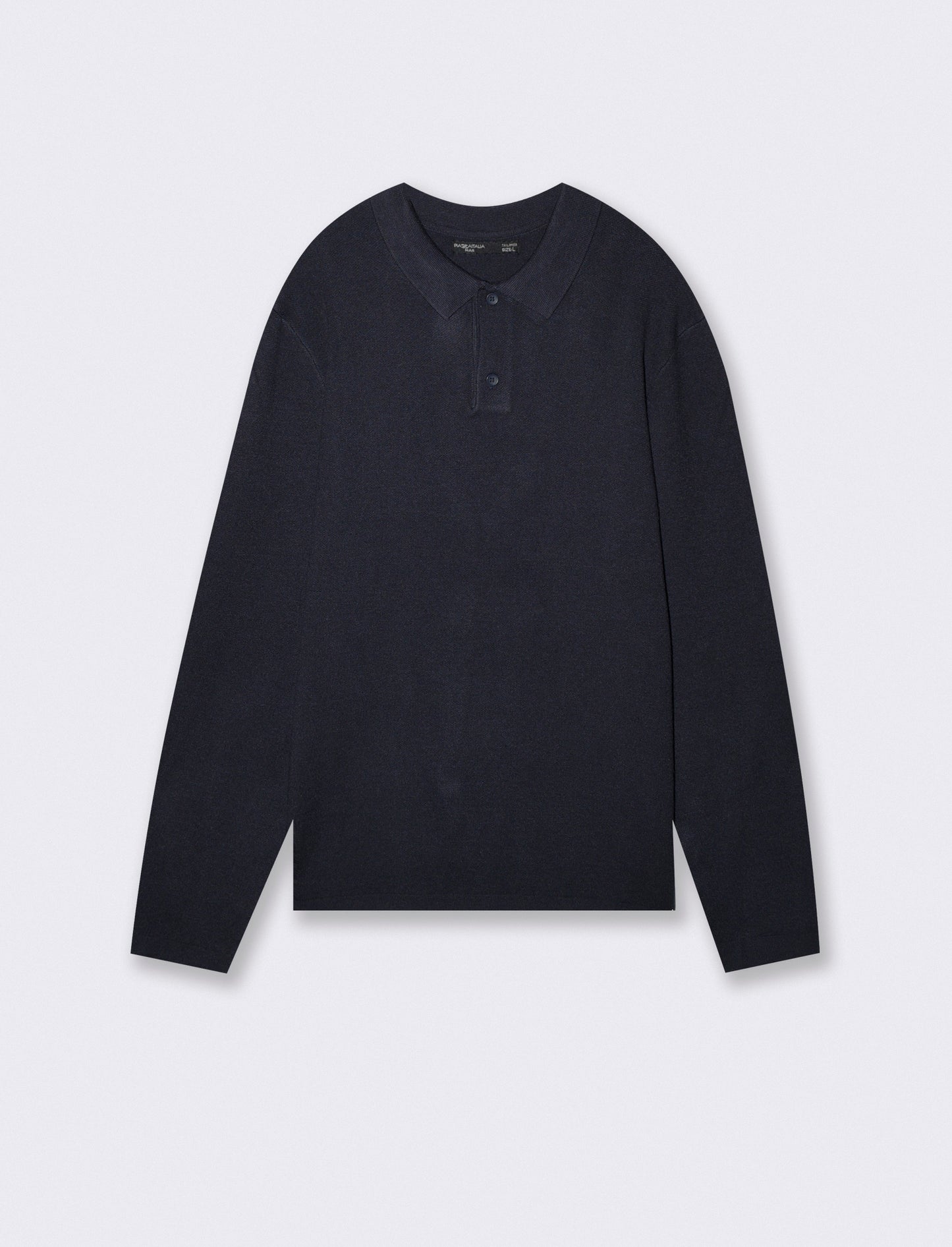 Maglia Polo in Filato Premium con Colletto - Blu