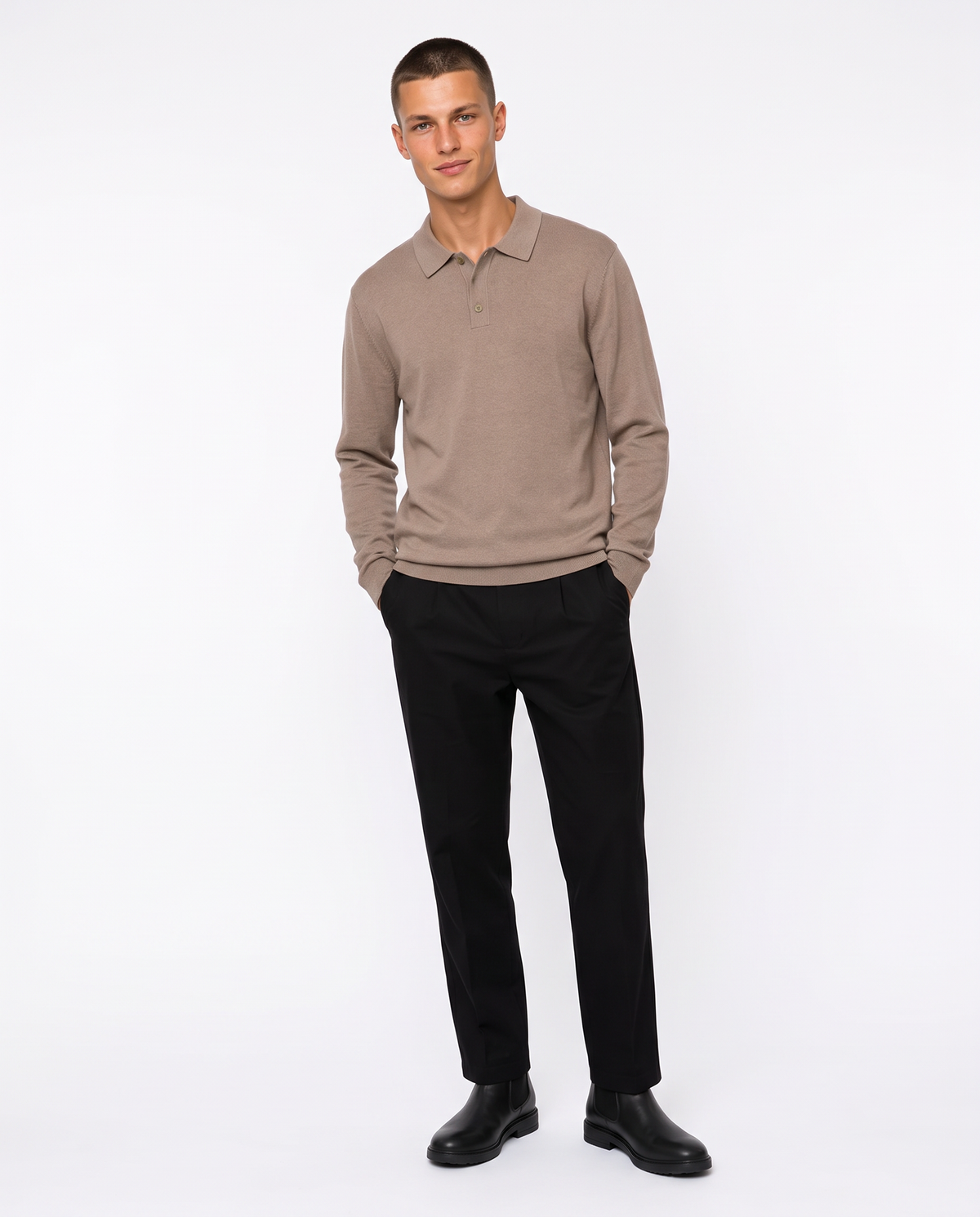 Premium Yarn Polo Shirt with Collar - Green
