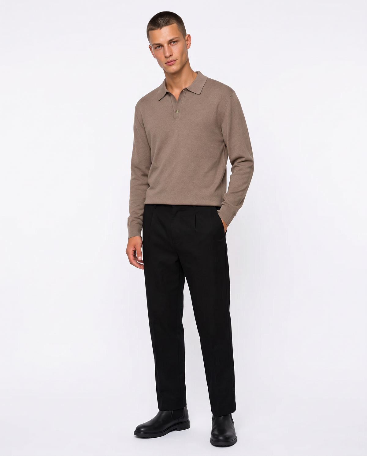 Premium Yarn Polo Shirt with Collar - Green