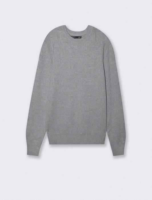 Maglia girocollo premium in viscosa - Grigio mel.
