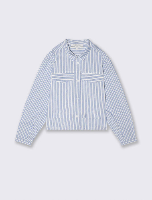 Striped shirt with metallic details - Sky blue