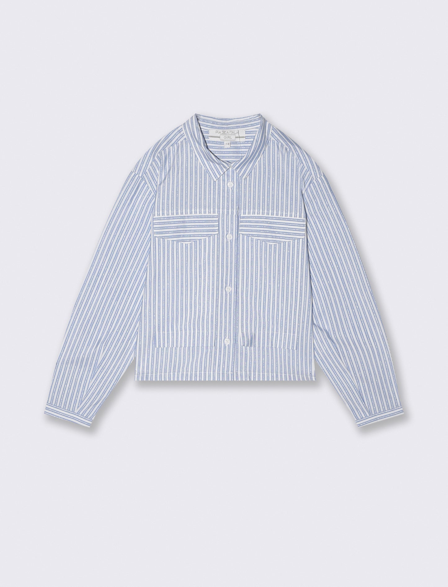 Striped shirt with metallic details - Sky blue