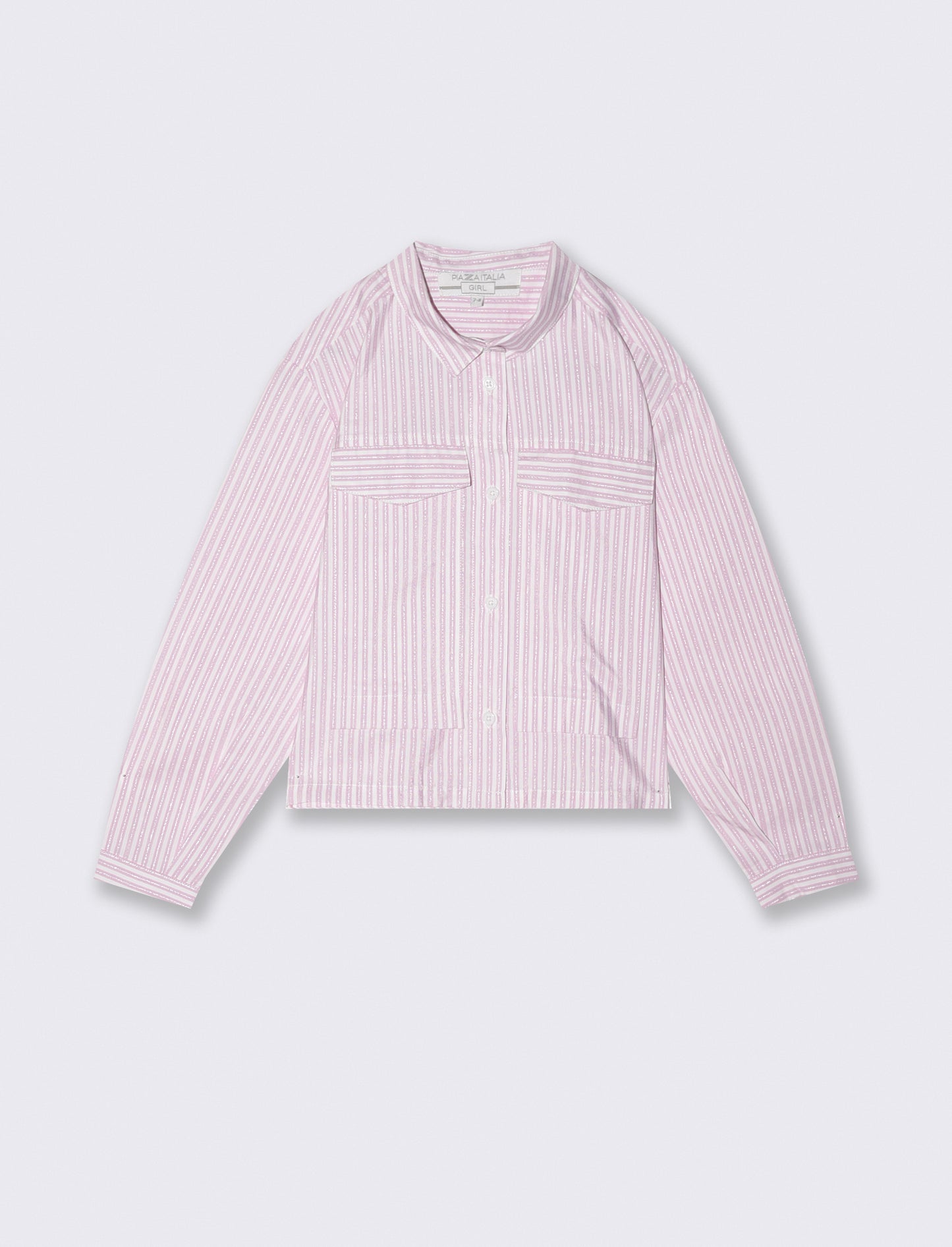 Striped shirt with metallic details - Pink