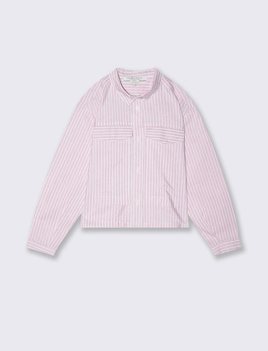 Striped shirt with metallic details - Pink