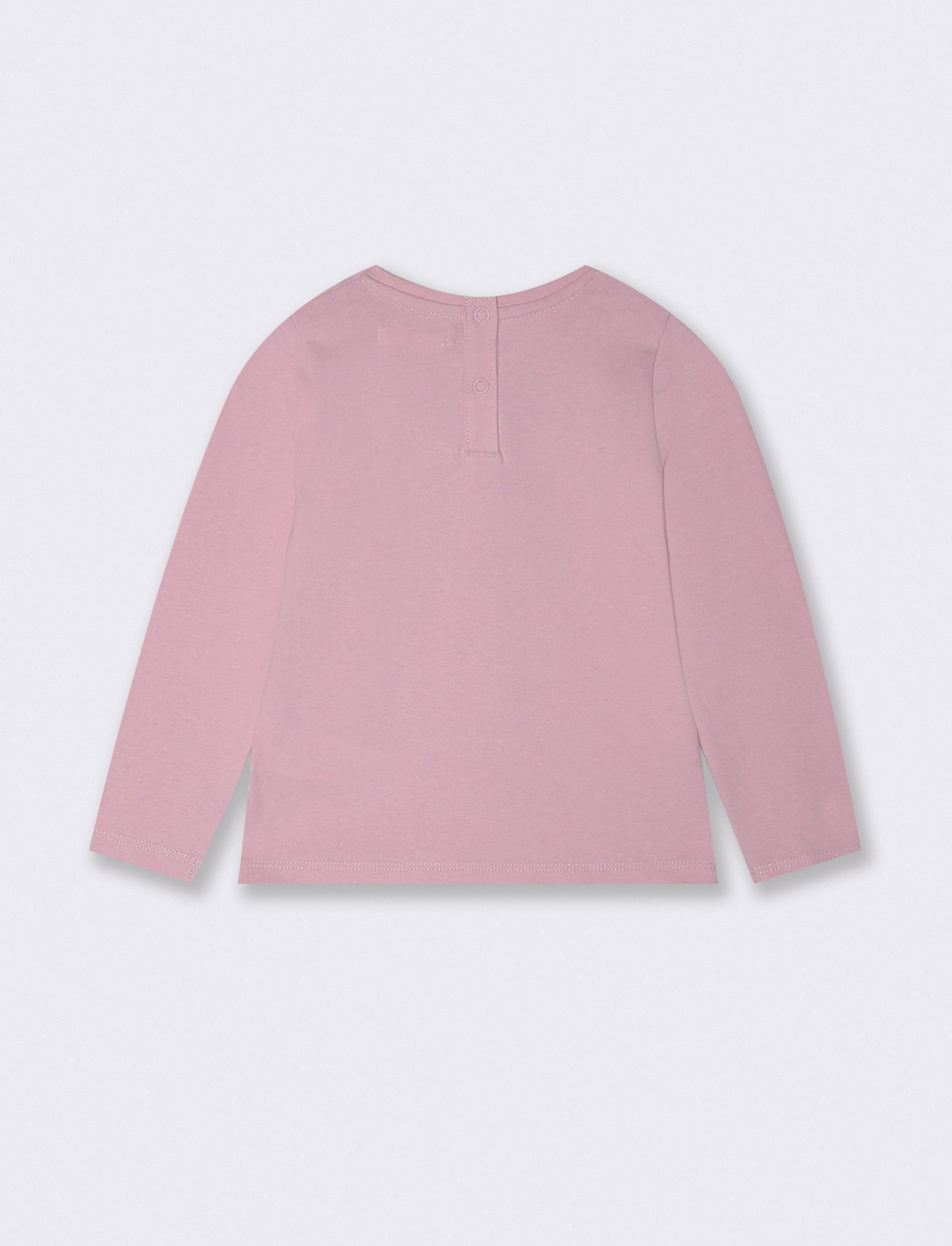 T-shirt basica con stampa brillante - Rosa polvere
