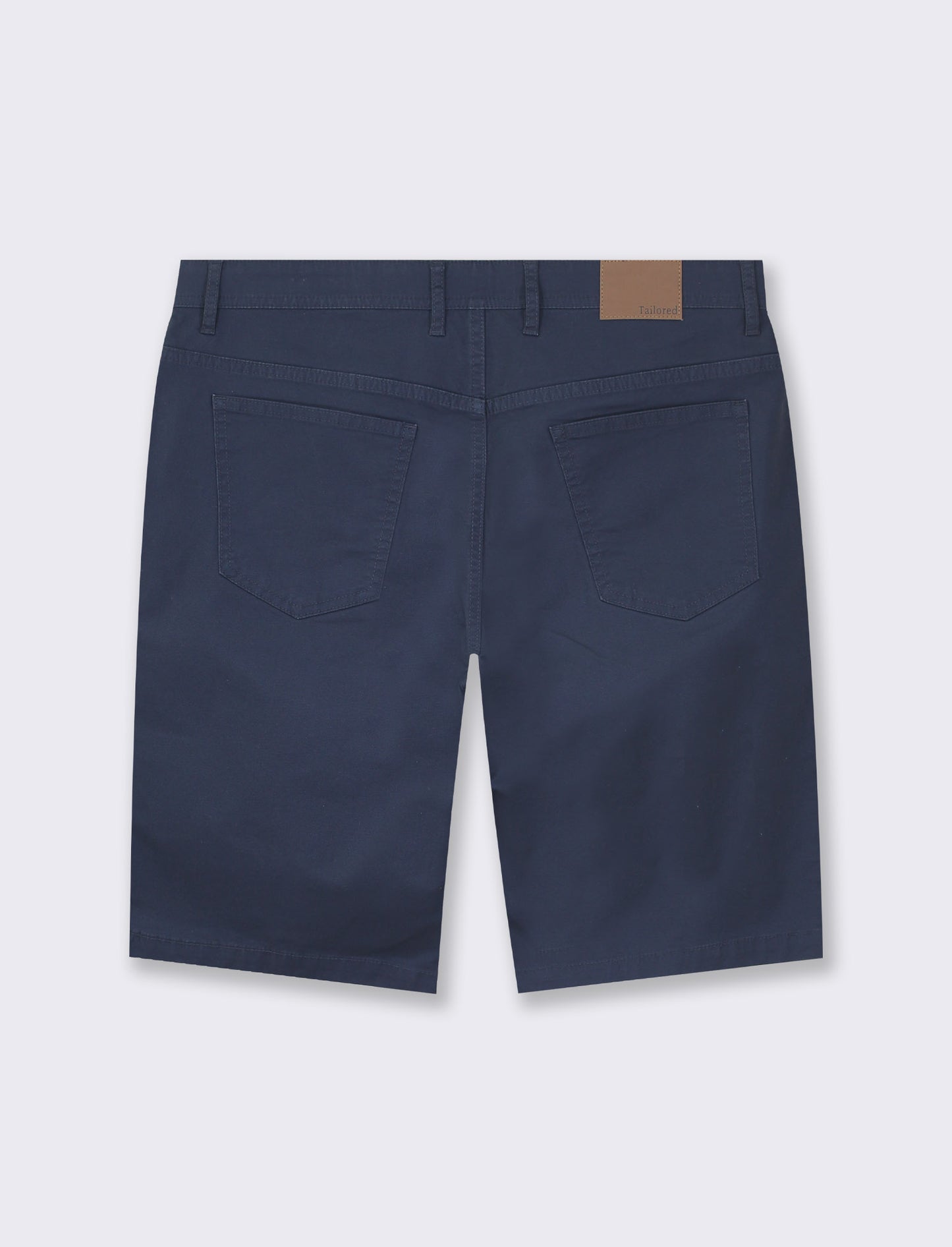 Cotton Stretch Slim Fit Bermuda Shorts with Five Pockets - Blue