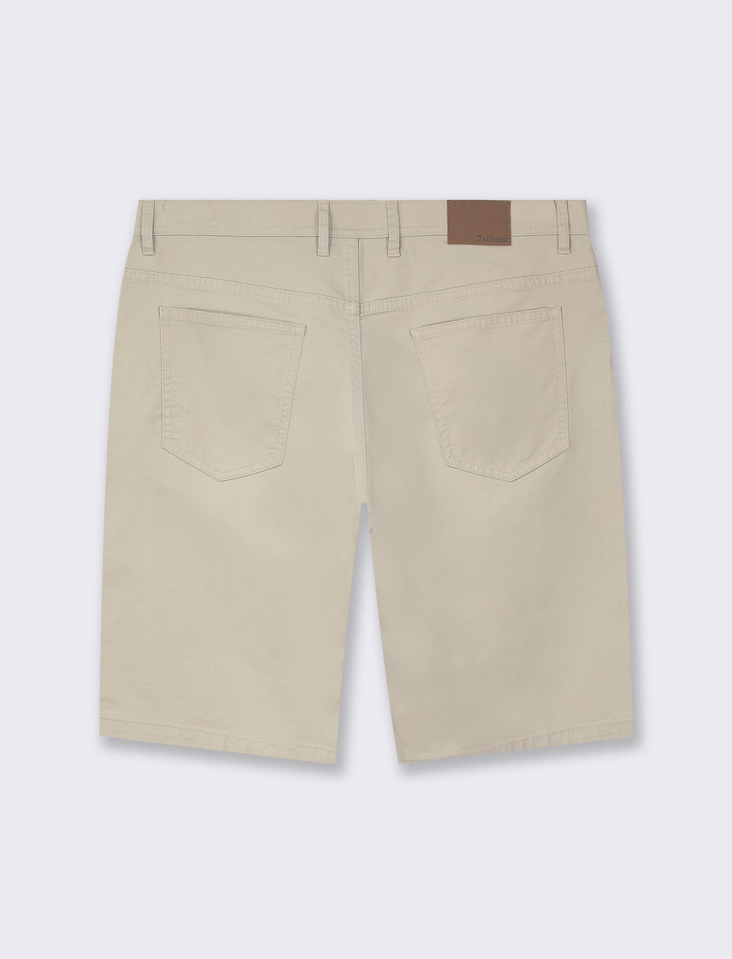 Cotton Stretch Slim Fit Bermuda Shorts with Five Pockets - Grey