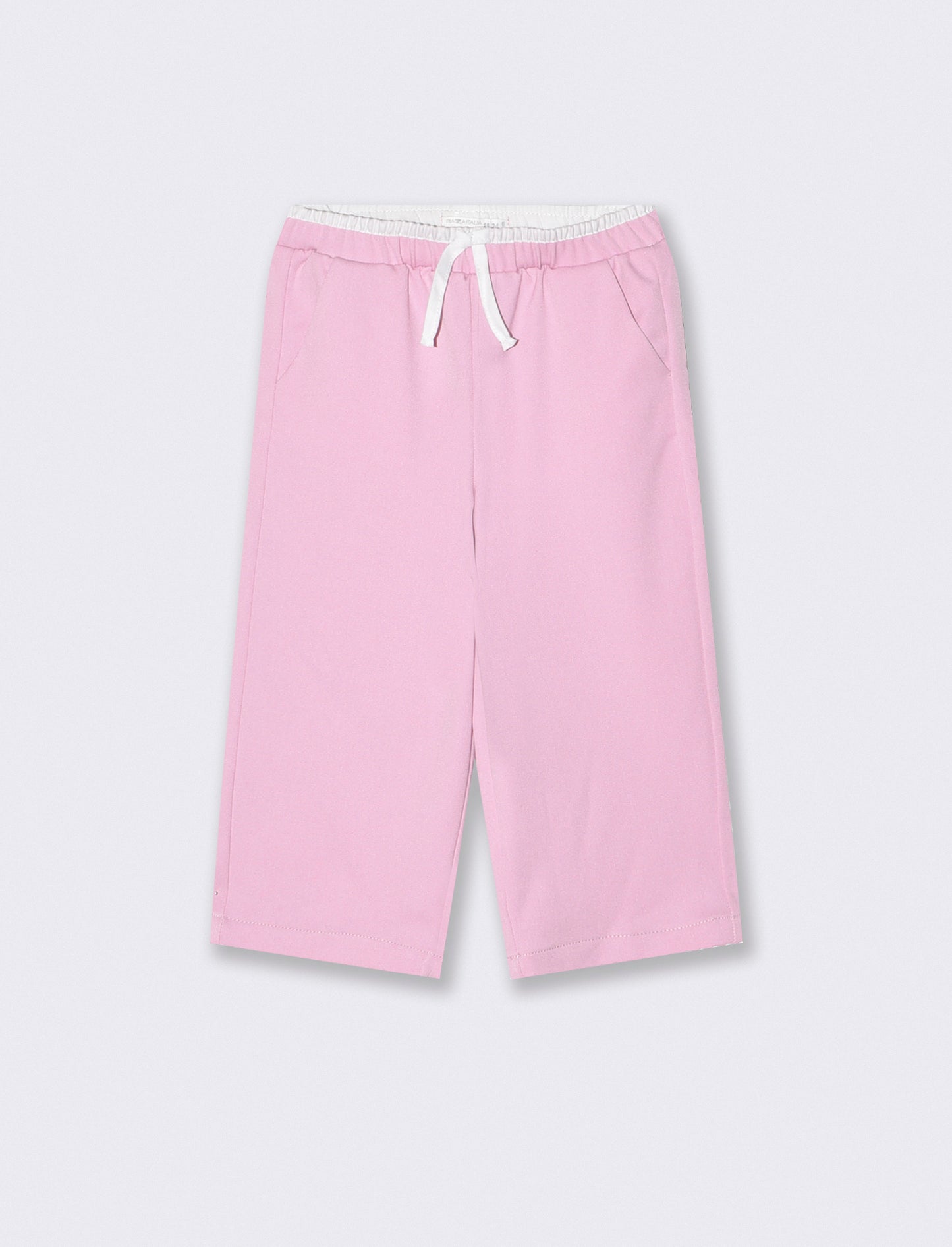 Wide-leg trousers with waist tie - Pink