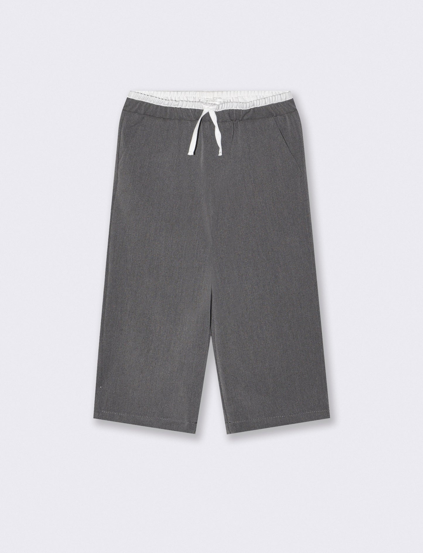 Wide-leg trousers with waist tie - Grey
