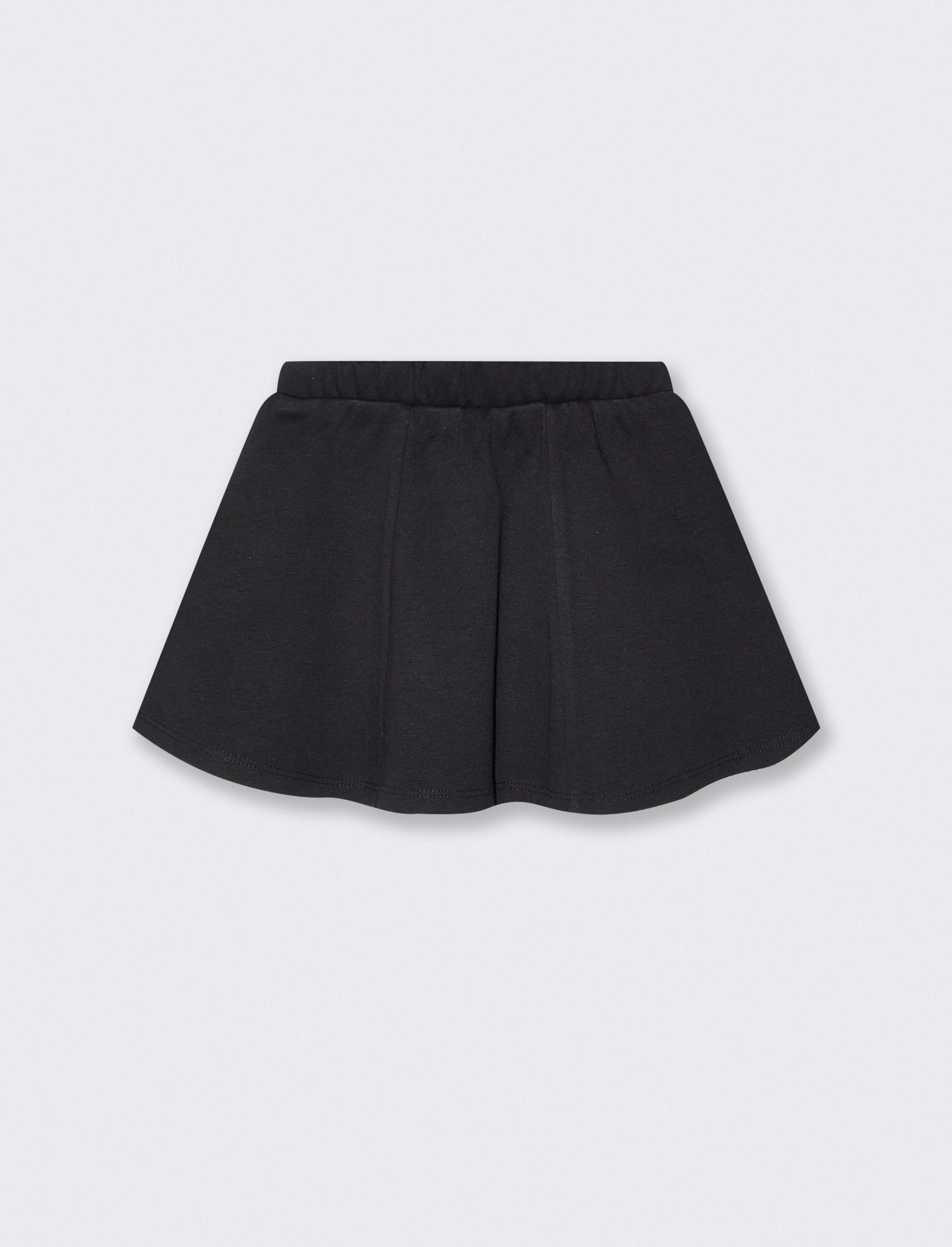 Gonna in interlock a pieghe dallo stile romantico - Nero