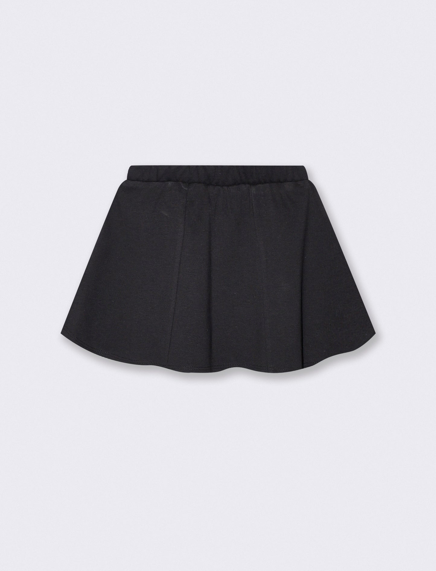 Romantic Style Pleated Interlock Skirt - Black